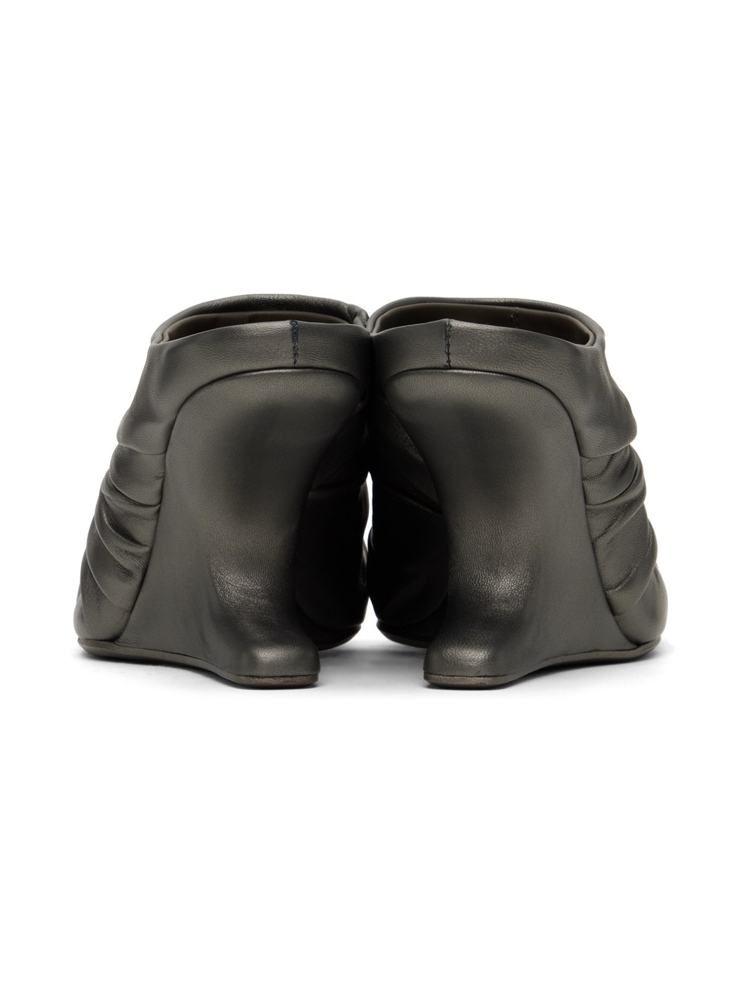 Gunmetal Cantilever And Twisted Mules - 2