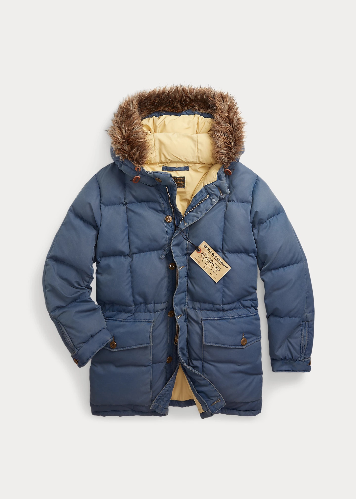 RRL by Ralph Lauren Faux-Fur-Trim Quilted Jacket | REVERSIBLE