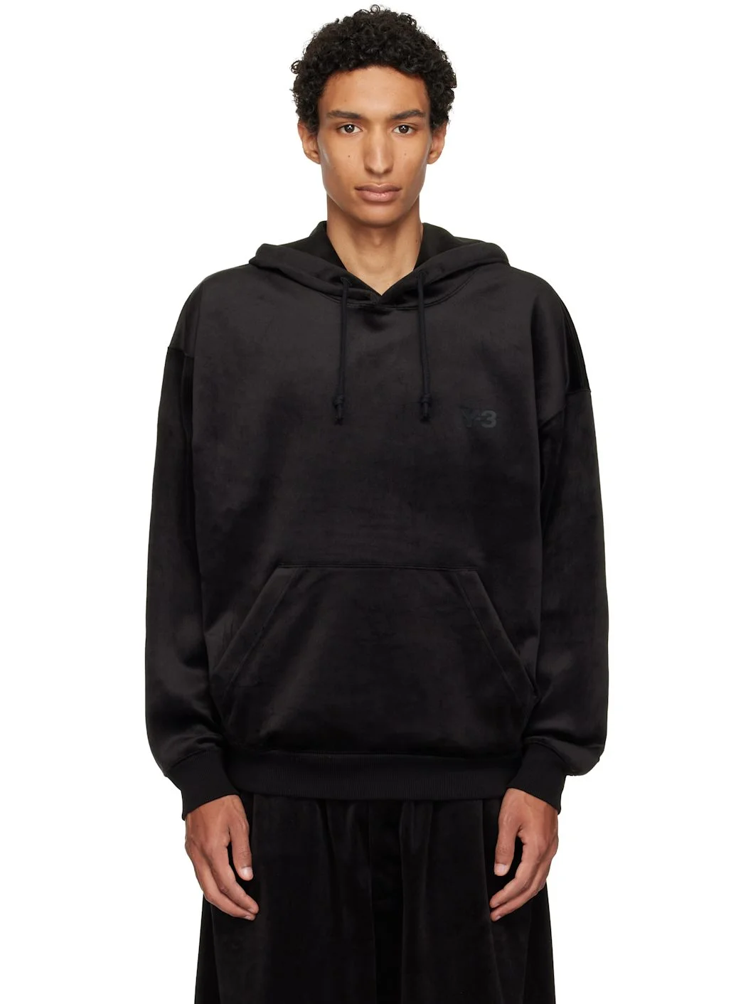 Black Velvet Corduroy Hoodie - 1