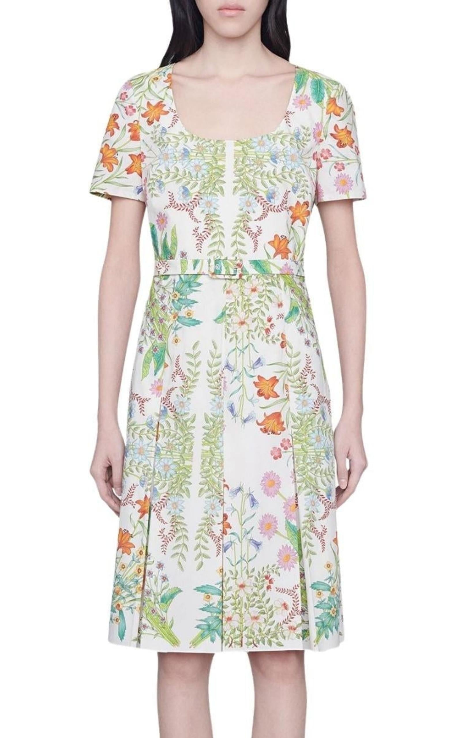 Flora Print Cotton Midi Dress - 4