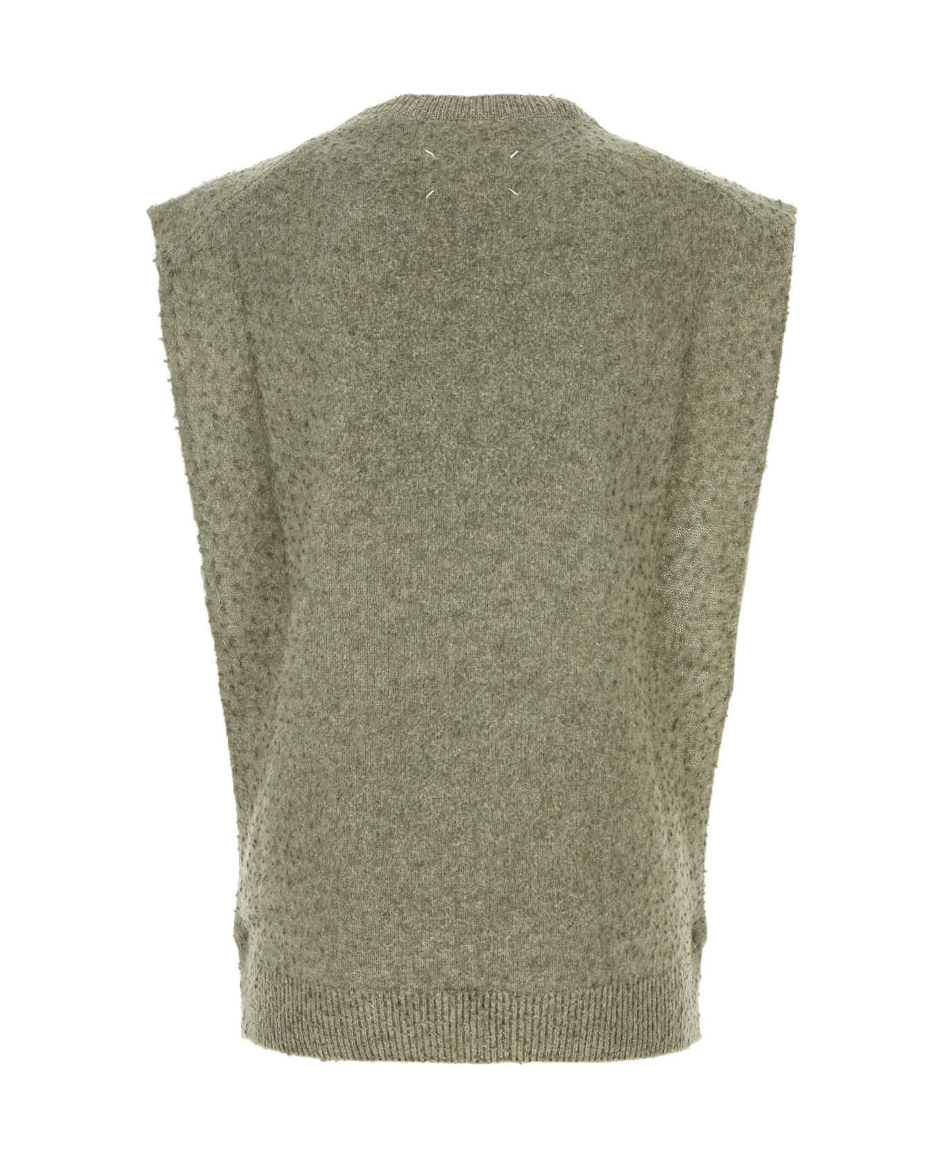 Sage Green Wool Blend Vest - 2