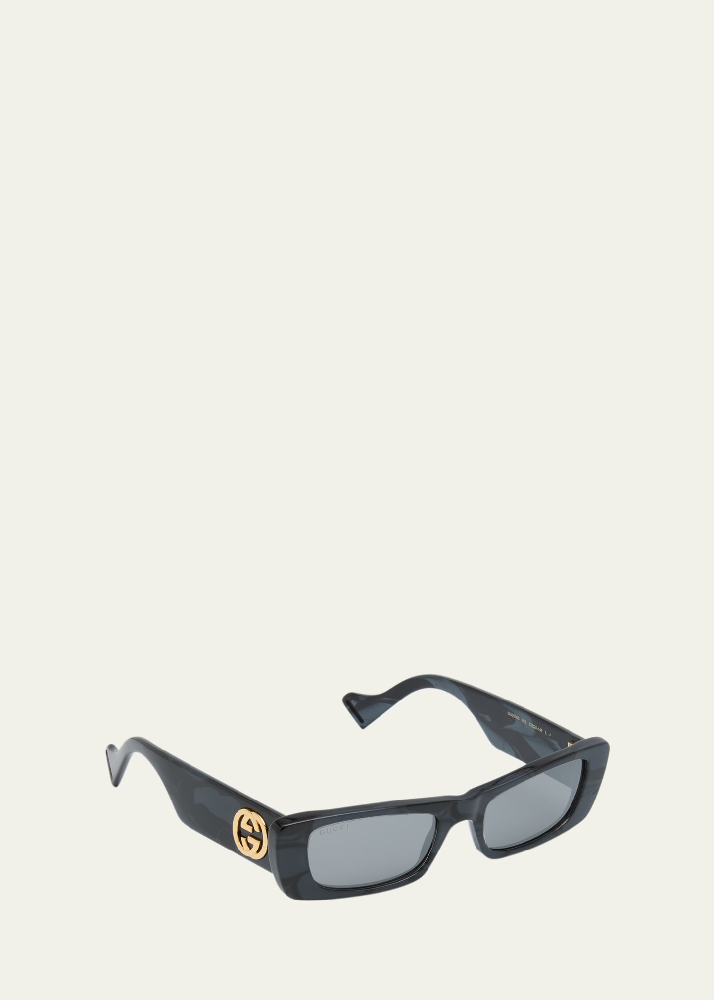 Monochromatic Rectangle Sunglasses w/ Interlocking G Temples - 3