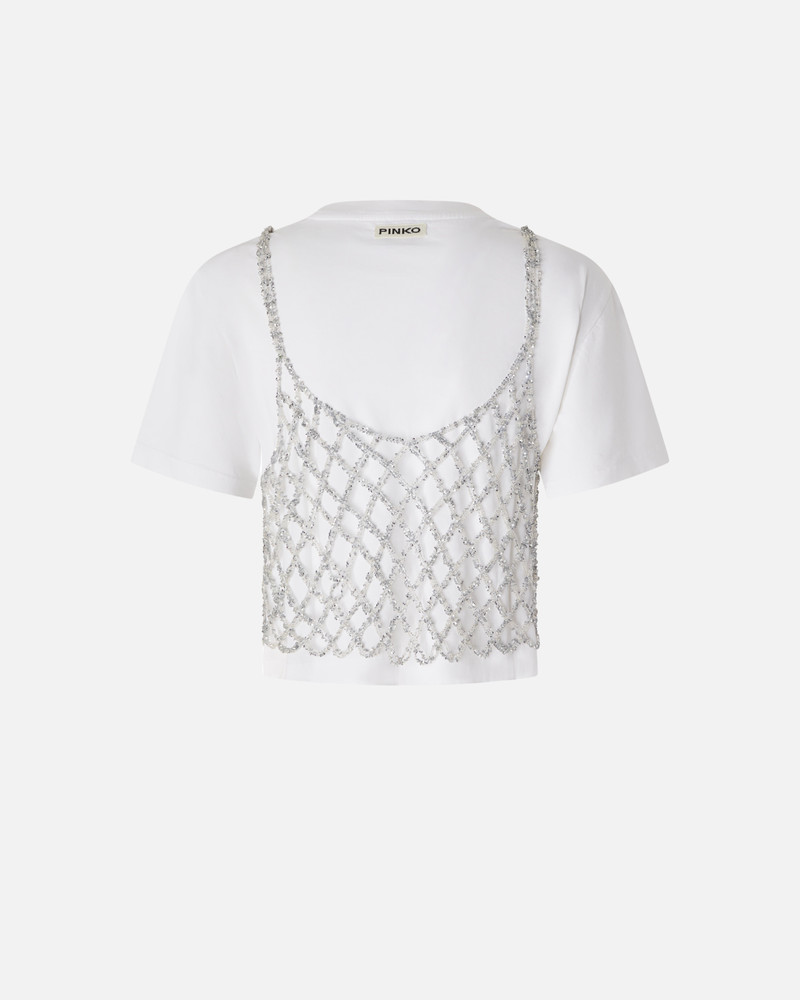 PINKO T-SHIRT WITH MATCHING MINI-SEQUIN TOP outlook