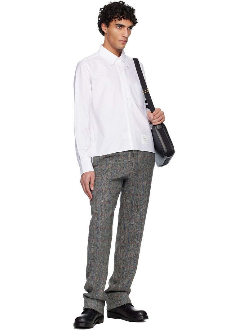 Thom Browne White 4-Bar Oxford Shirt outlook