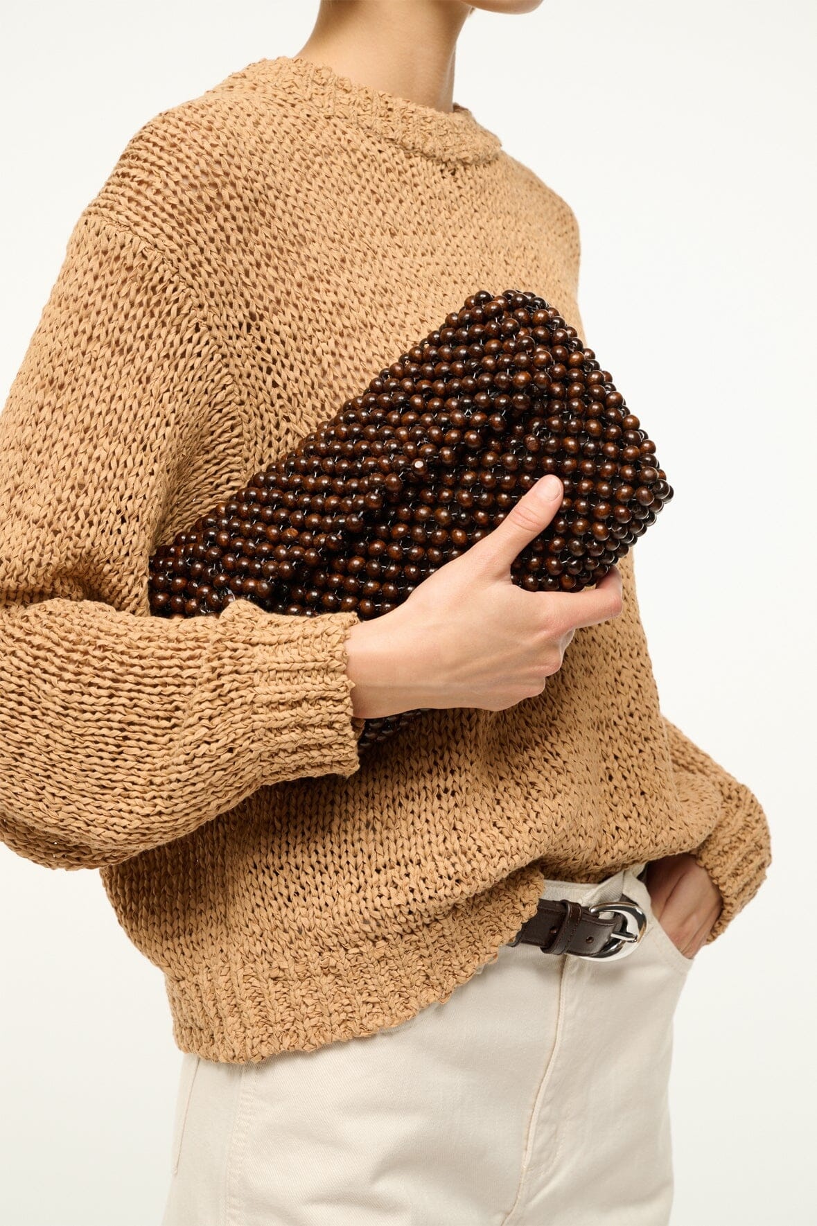 STAUD TIMMY SHOULDER BAG DARK BROWN - 4