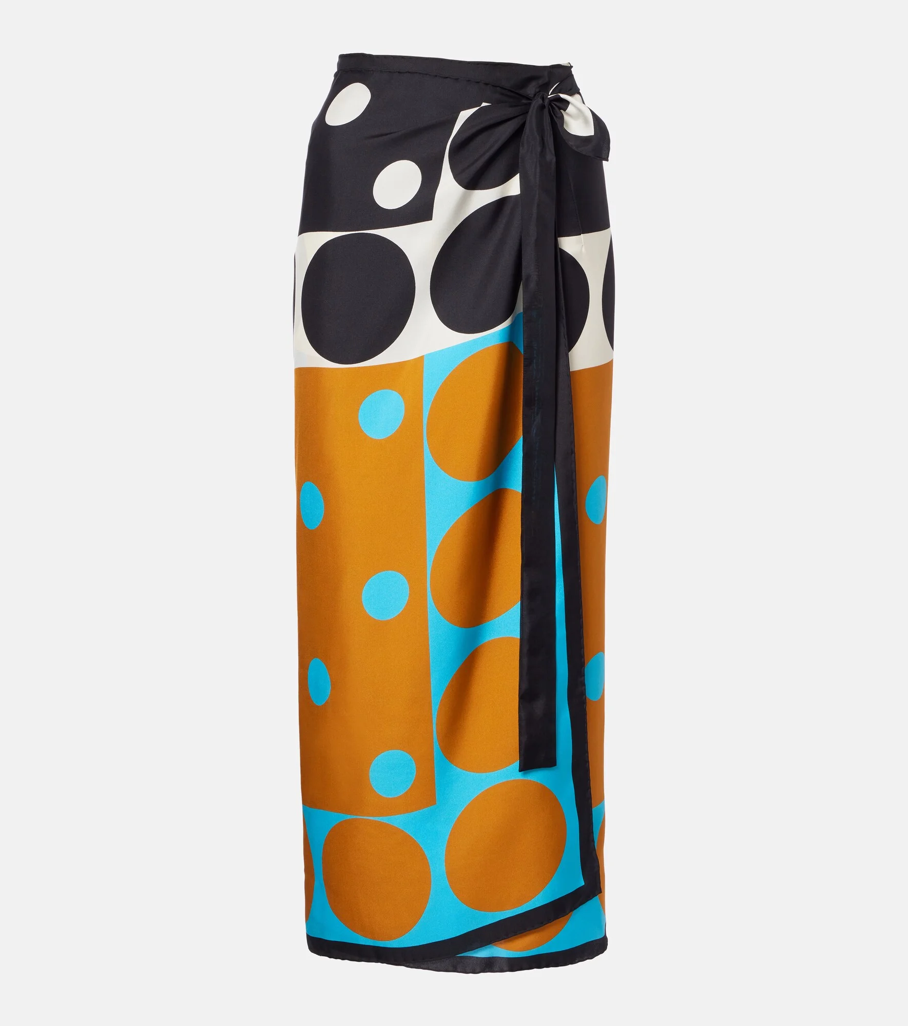 Printed silk wrap skirt - 1