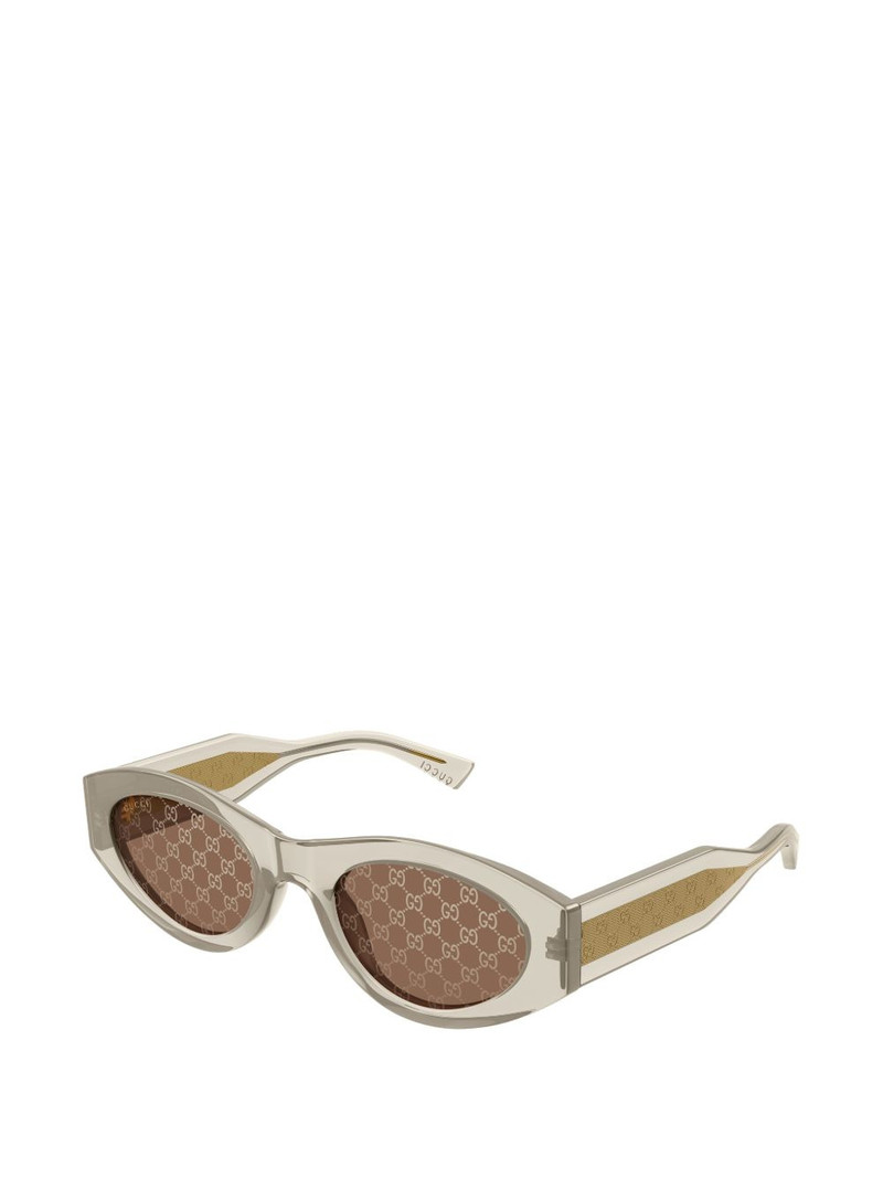 GUCCI geometric-frame logo sunglasses outlook
