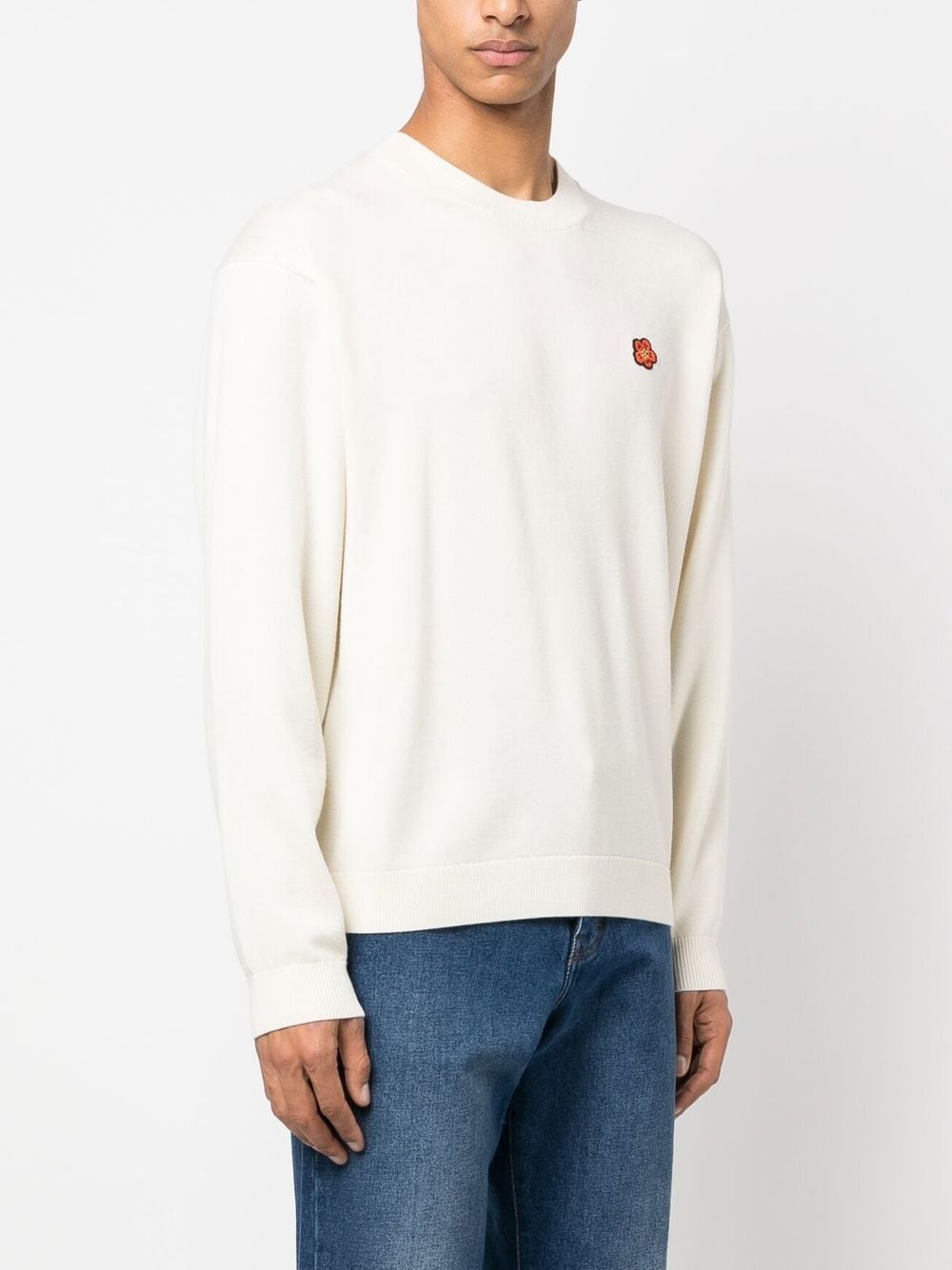 flower-patch crew-neck sweatshirt - 3