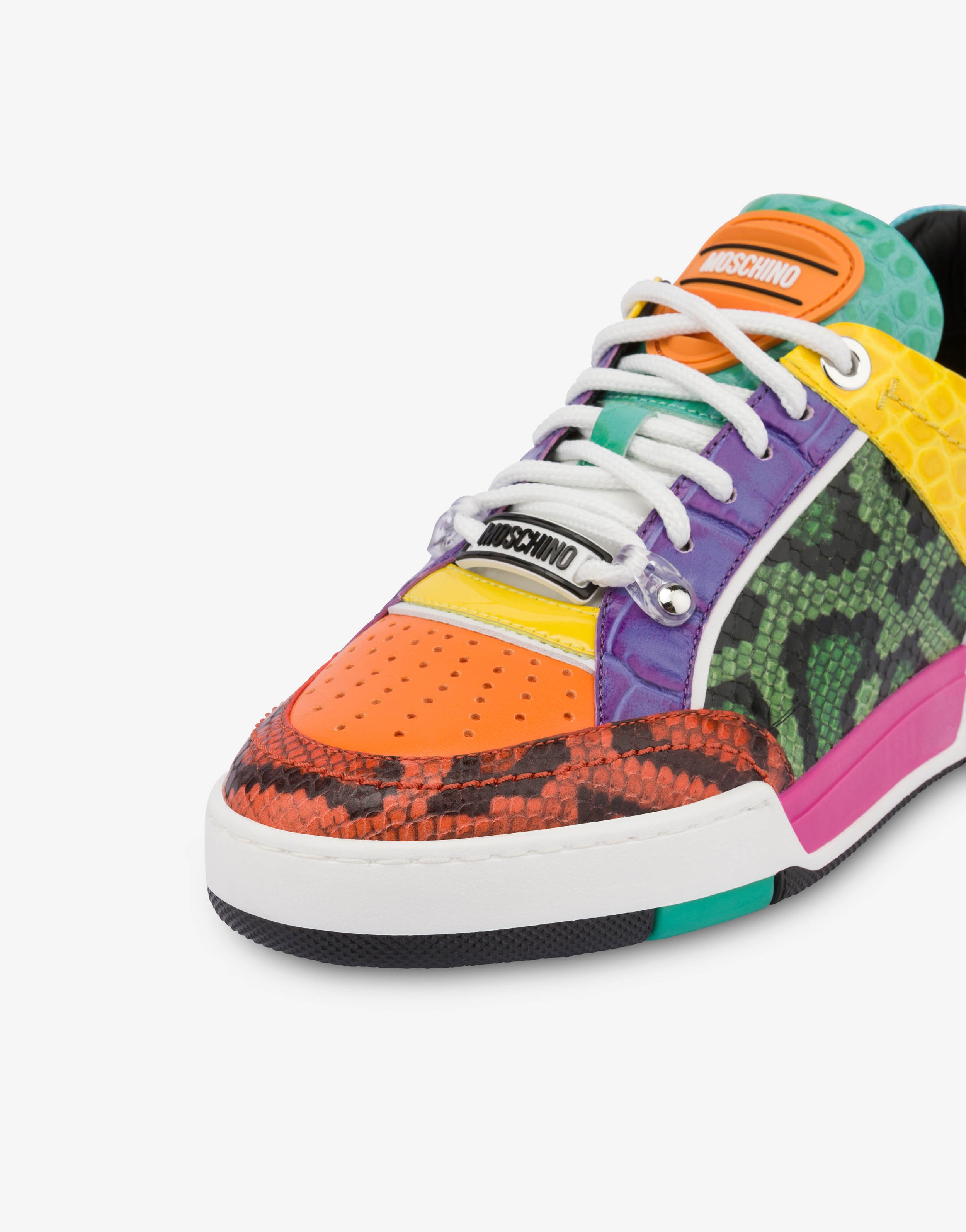 MULTI-COLOURED CALFSKIN STREETBALL SNEAKERS - 4