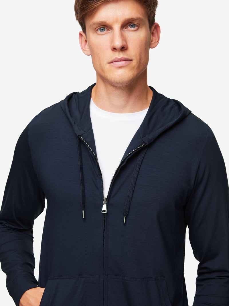 Men's Hoodie Basel Micro Modal Stretch Navy - 2