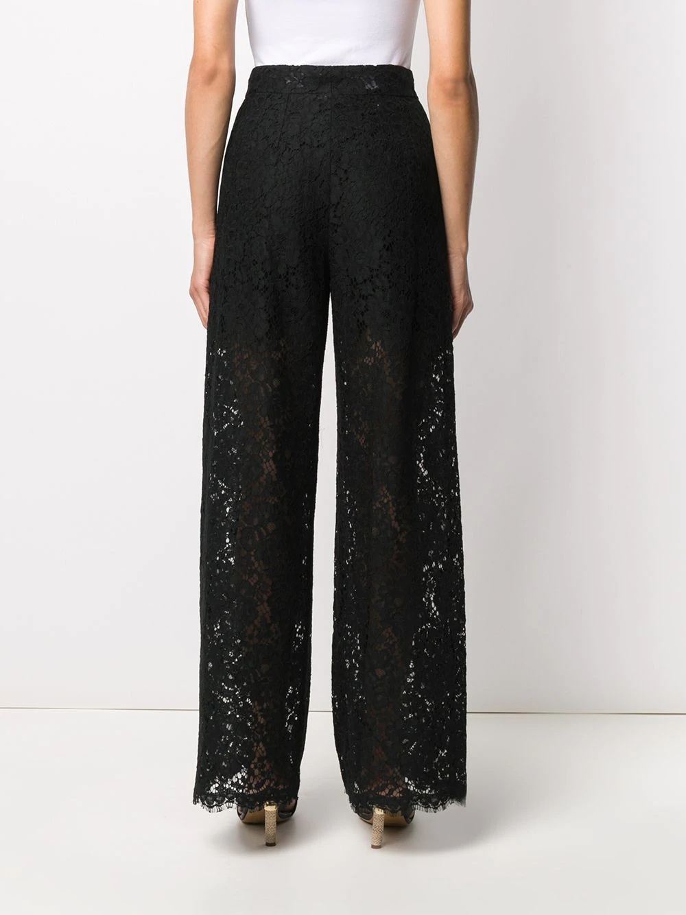 floral lace pattern trousers - 4