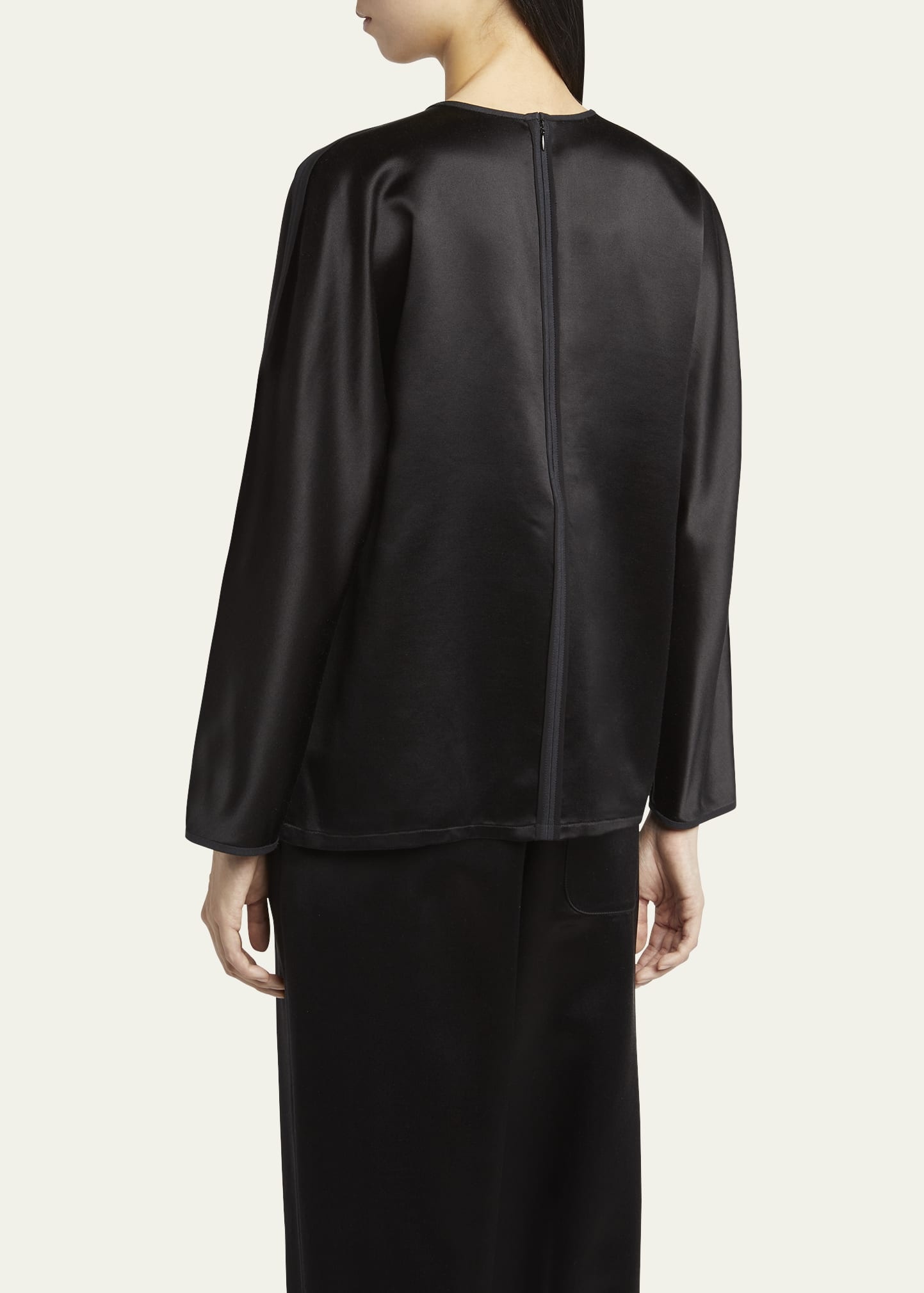 Silk Blouse with Tonal Piping - 3