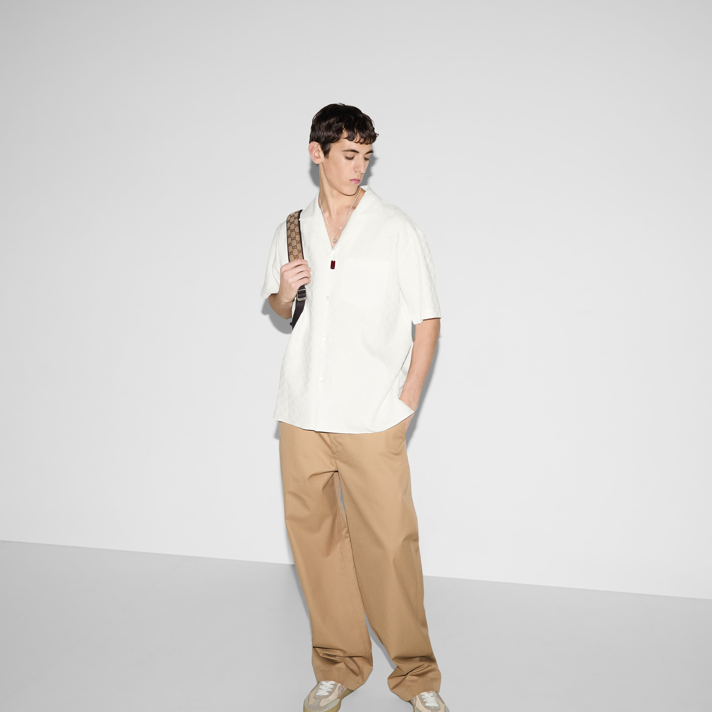 Linen blend GG canvas shirt - 7