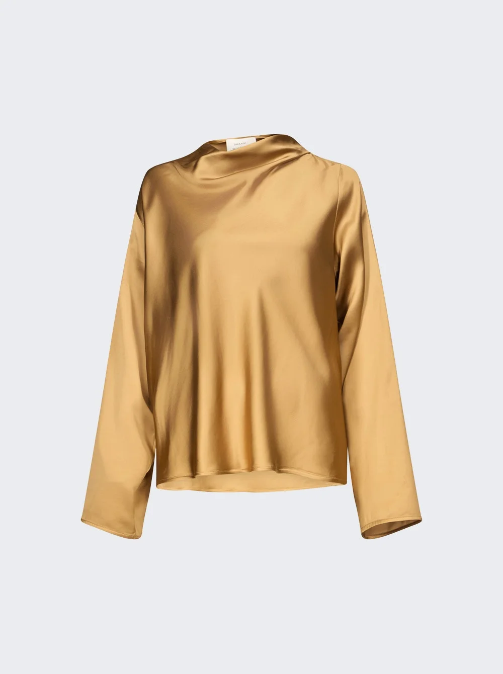 Riddy Draped Collar Blouse Ocher - 1