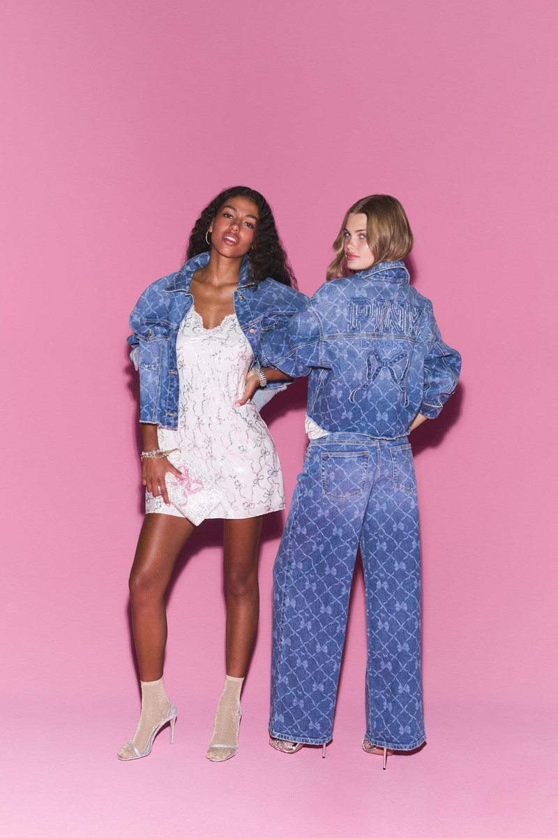 PINK x LoveShackFancy Cropped Denim Jacket 4