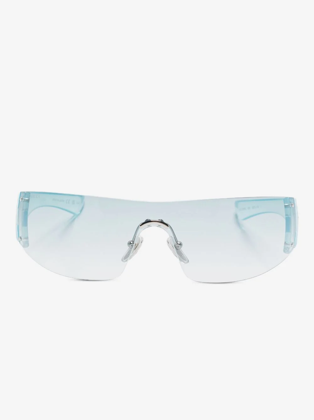 crystal-embellished shield sunglasses - 1