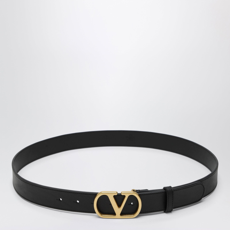 VLogo Signature belt in smooth calf leather, black 1