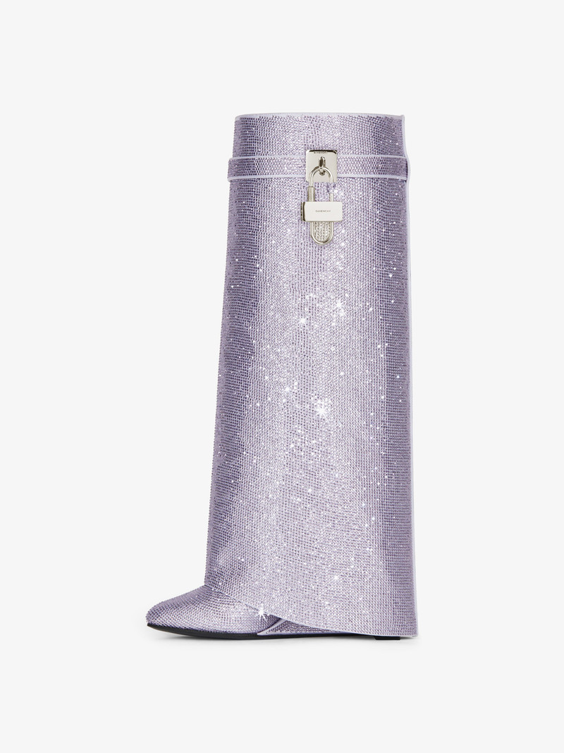 SHARK LOCK BOOTS IN SATIN WITH STRASS 4