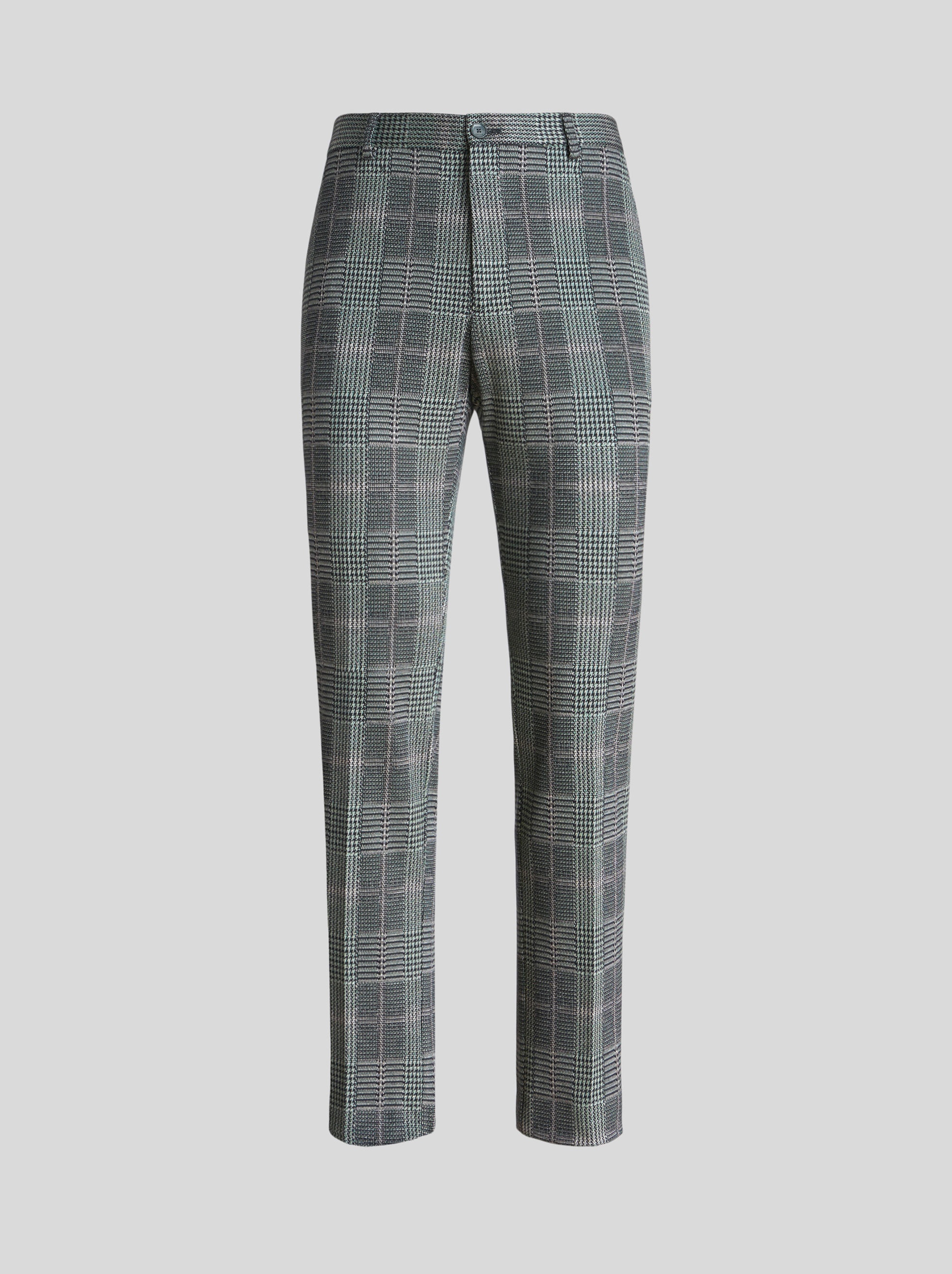 TAILORED CHECK TROUSERS IN JERSEY - 1