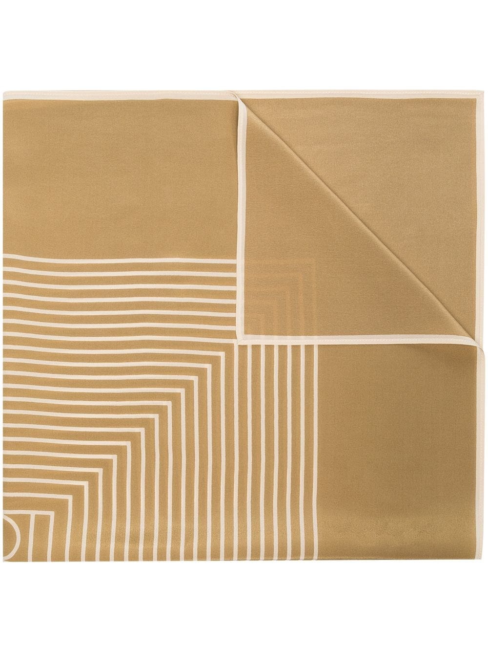 monogram-print silk scarf - 1