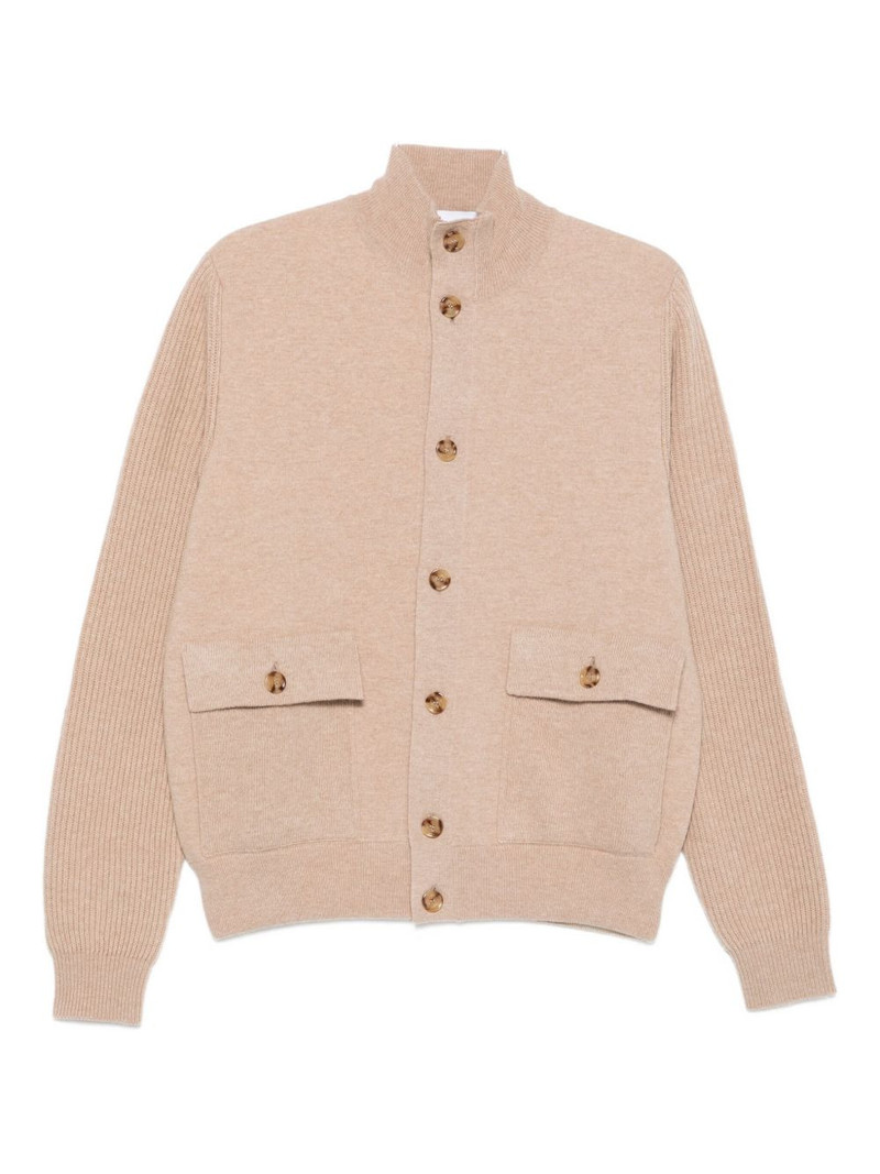 ribbed-cuff cardigan 1