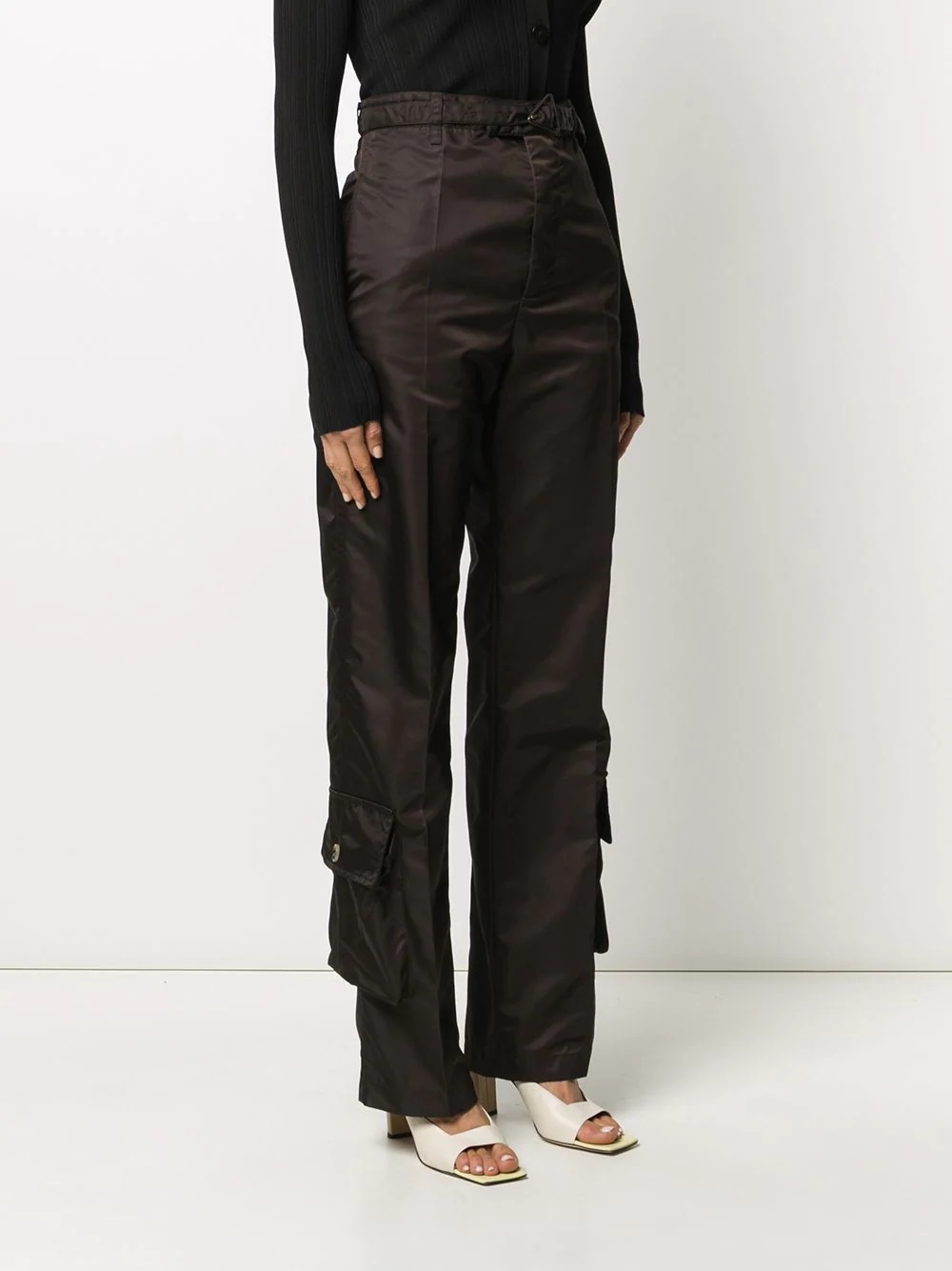 high-waisted cargo trousers - 3