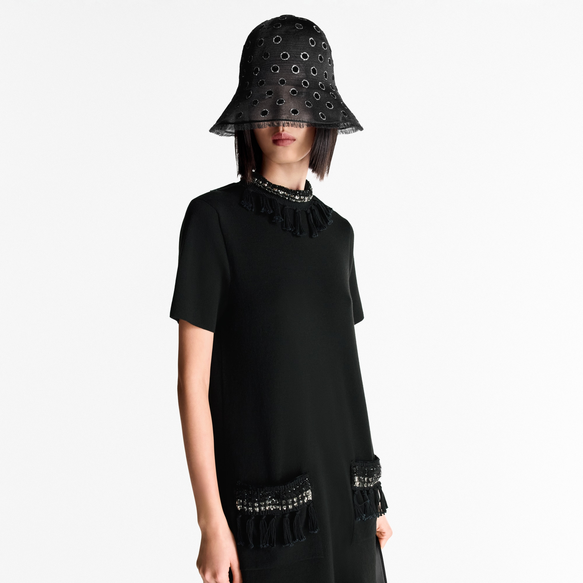 Fringe Trim Knit Dress - 5