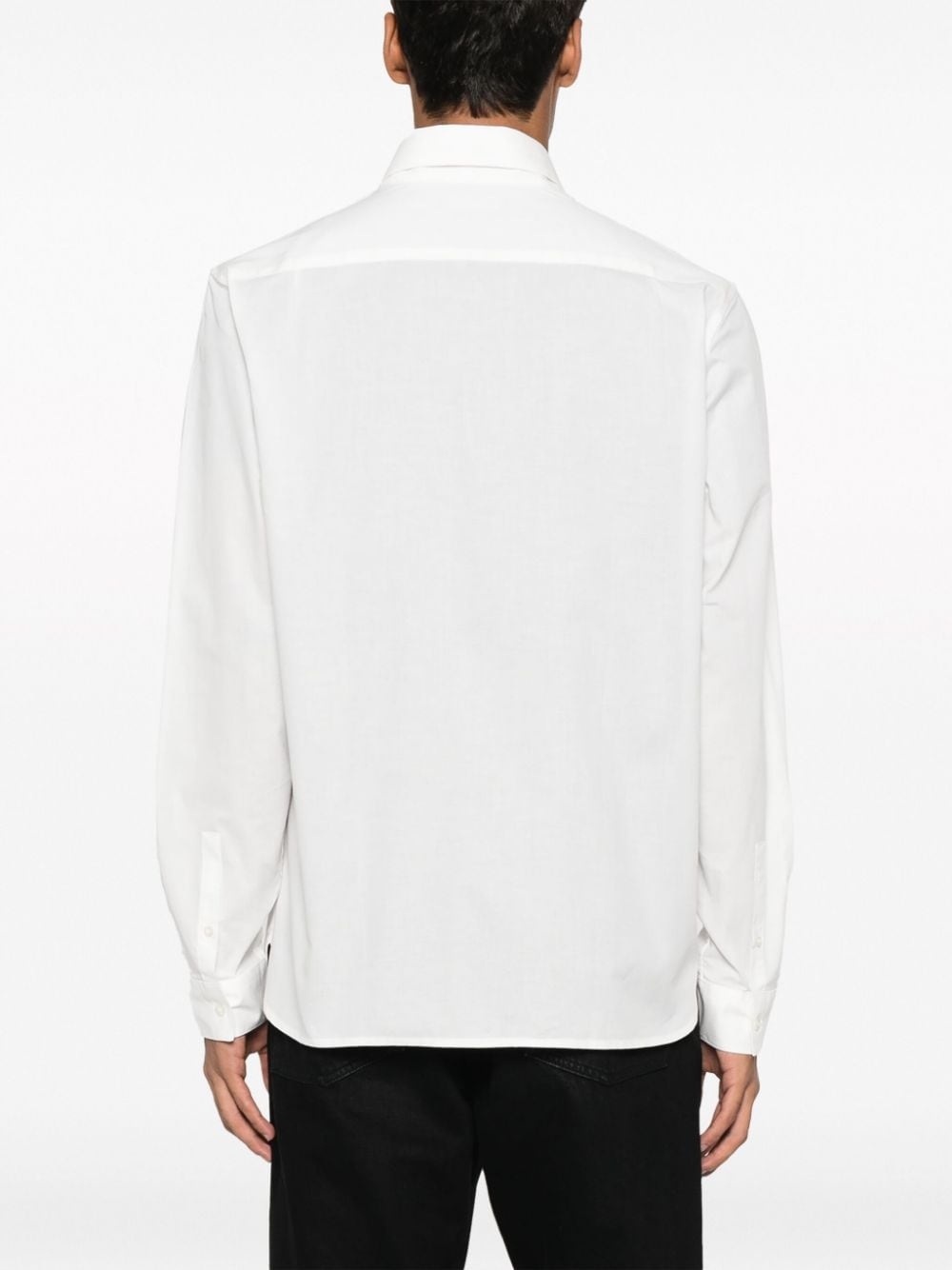 logo-embroidered cotton shirt - 4