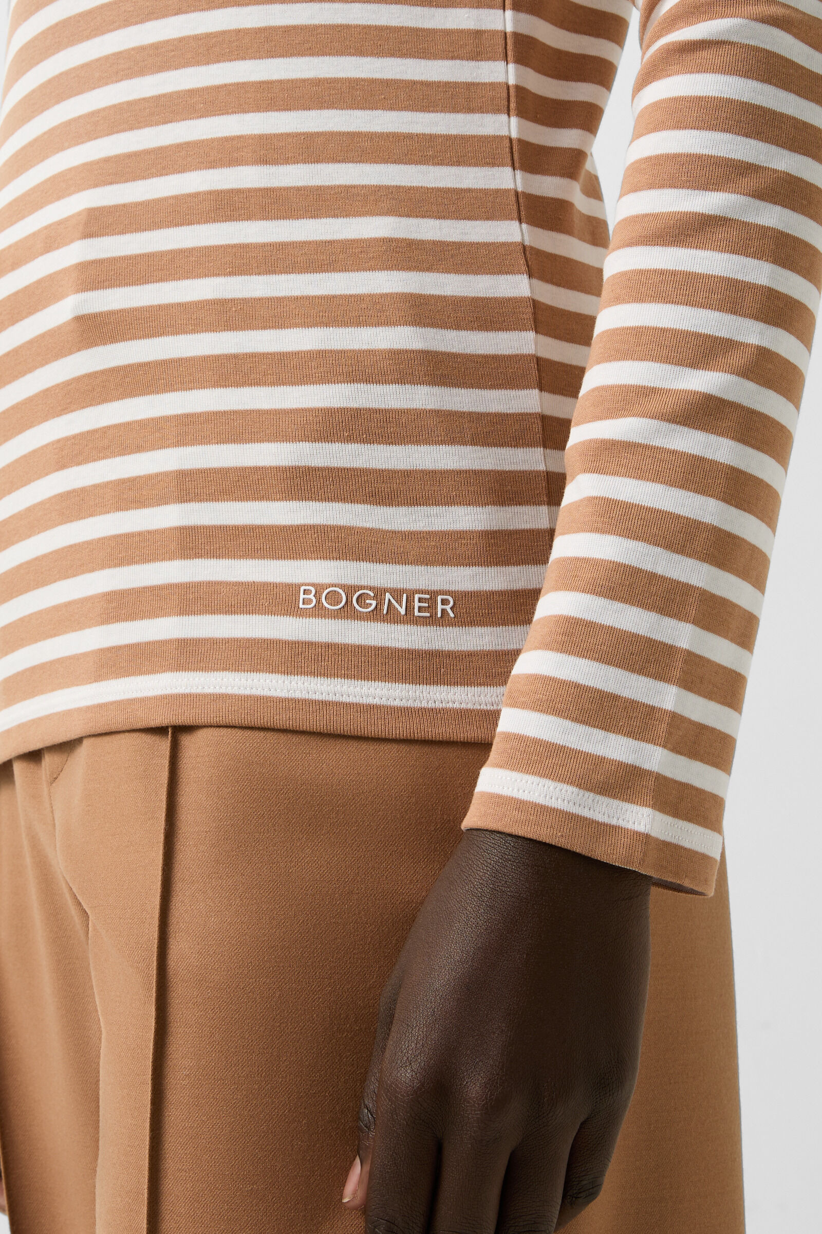 Louna longsleeve in Camel/white - 5