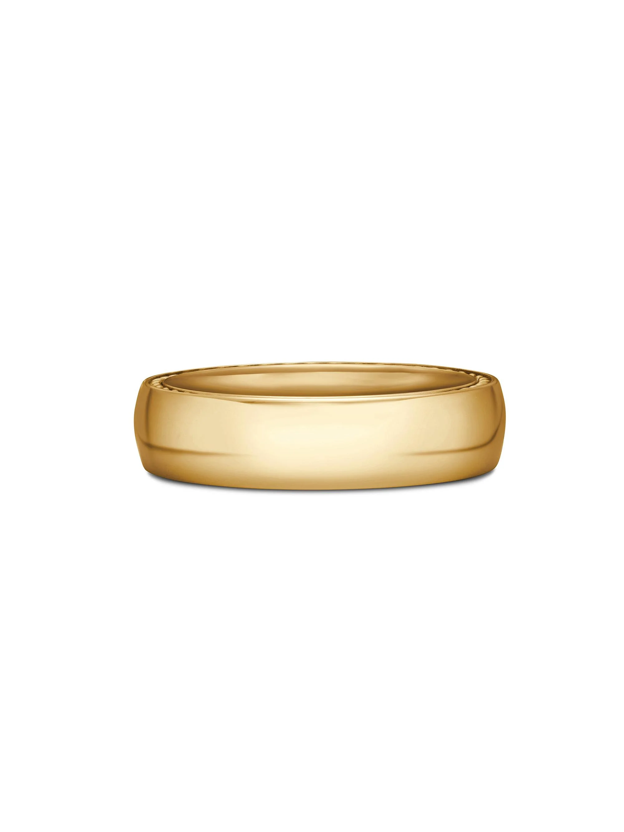 Men's Streamline Band Ring In 18K Yellow Gold, 6mm - Gold - 1