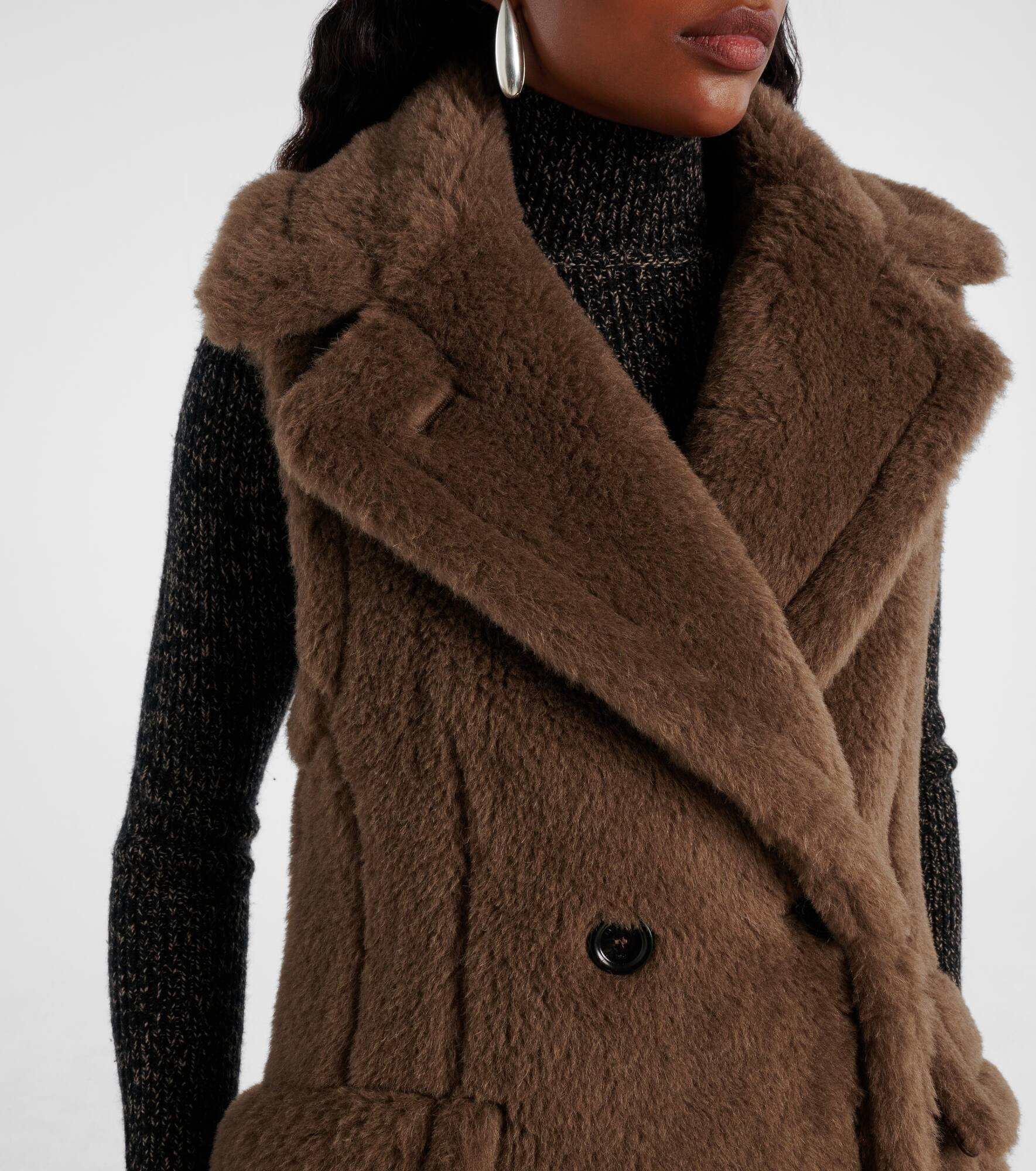 Alpaca, wool, and silk Teddy coat - 4