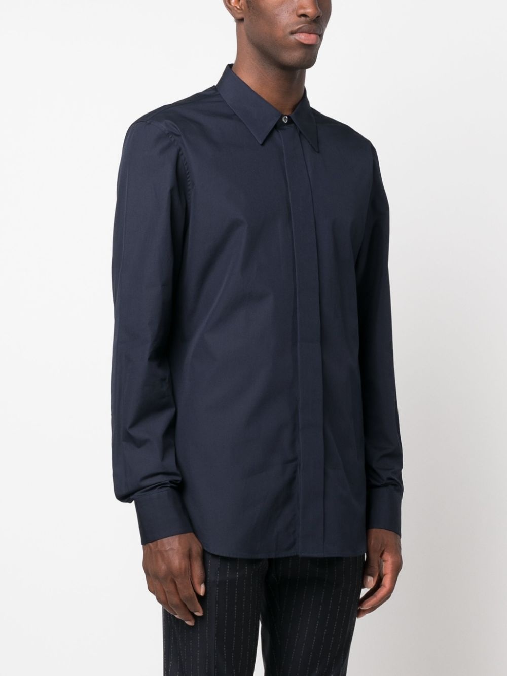 concealed-fastening cotton shirt - 3