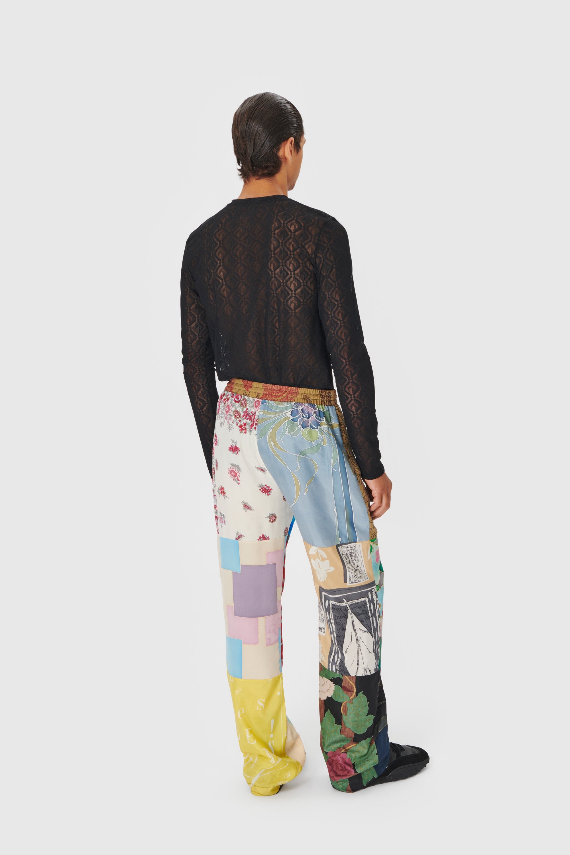 Regenerated Silk Scarves Fluid Pants - 3