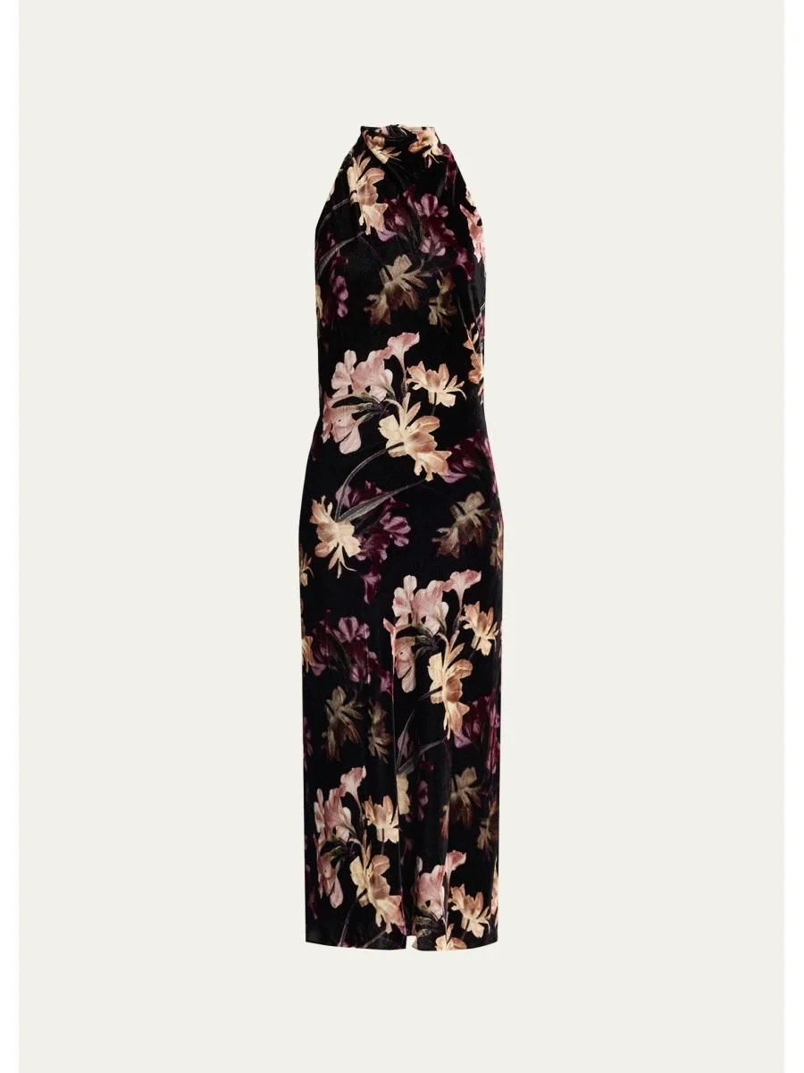 Fara Floral Velvet Maxi Dress - 1