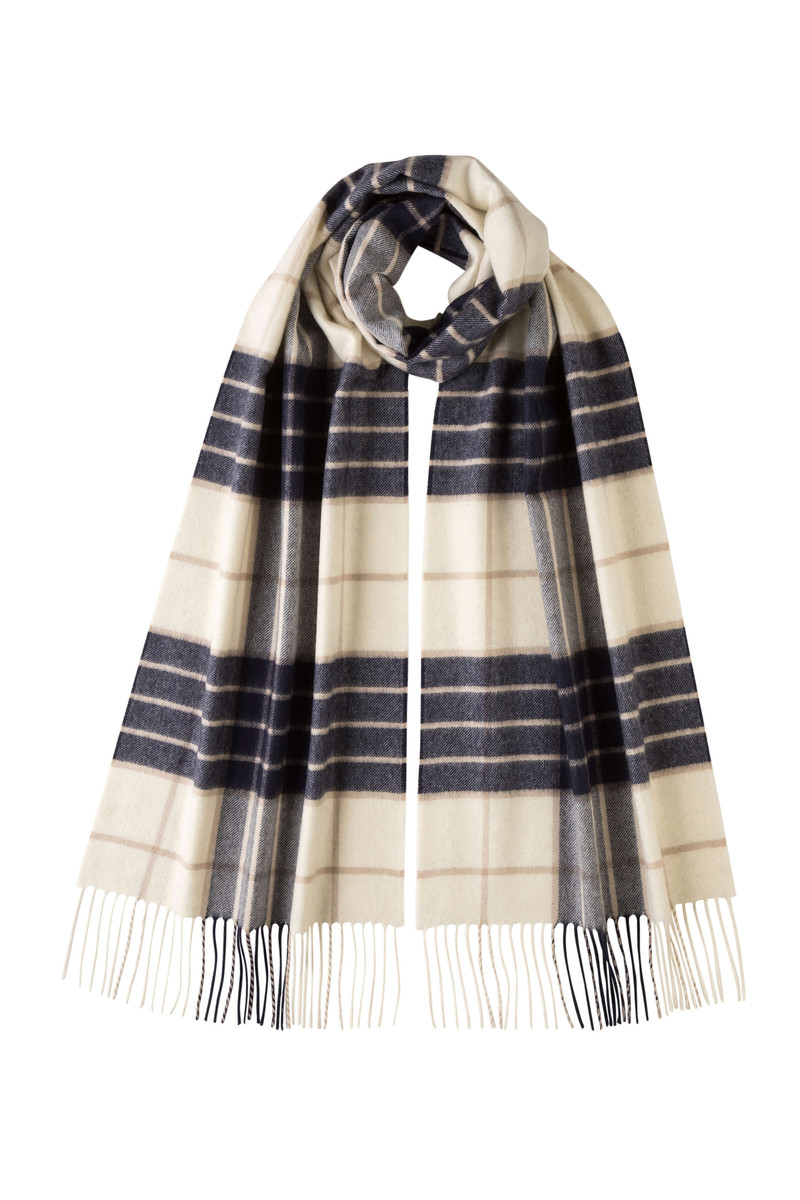 Knockmore Tartan Wide Cashmere Scarf 1