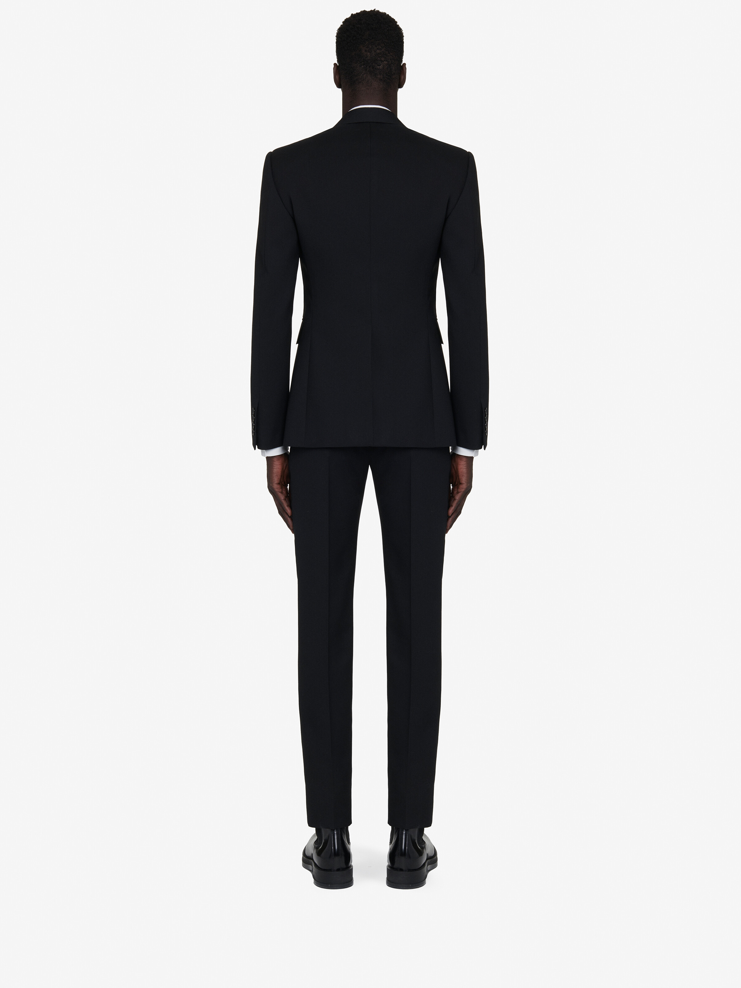 Men's Reverse Lapel Single-breasted Jacket in Black - 5