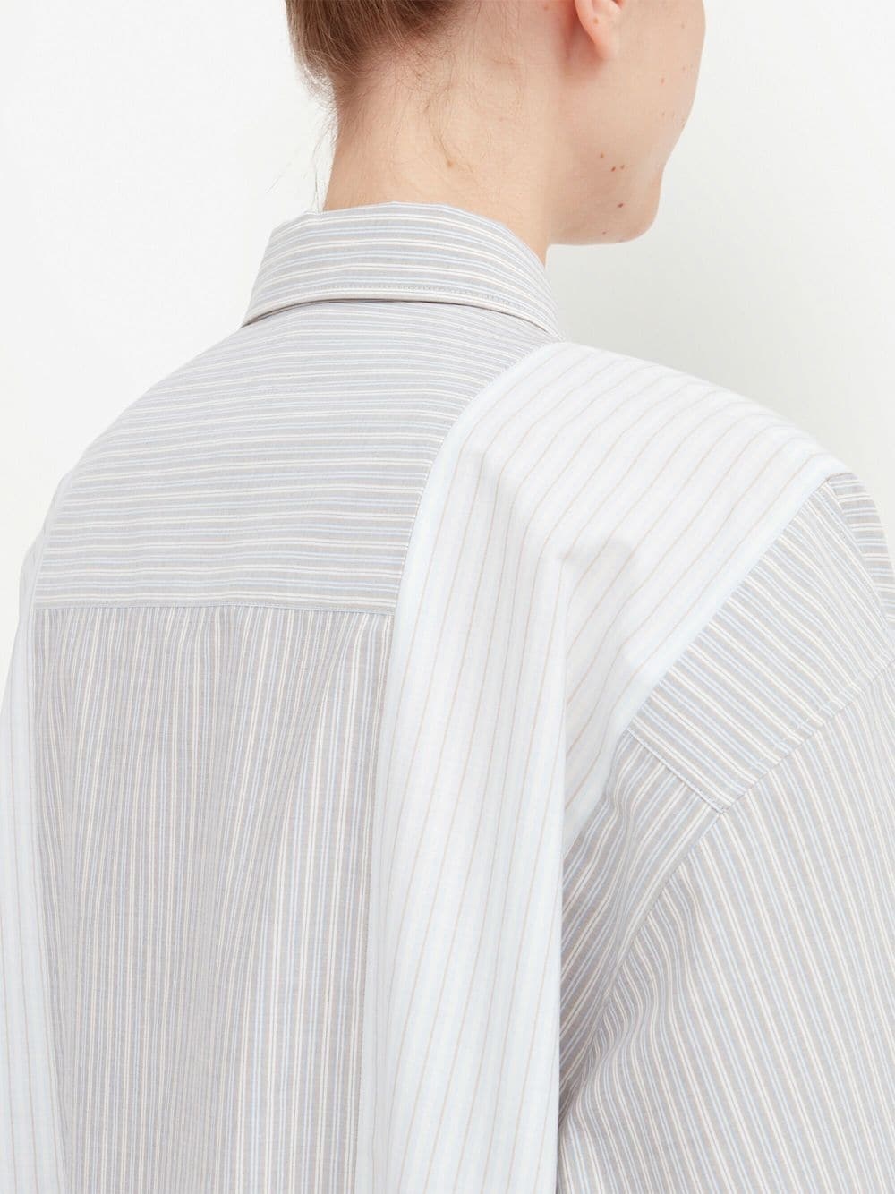 panelled pinstripe shirt dress - 6