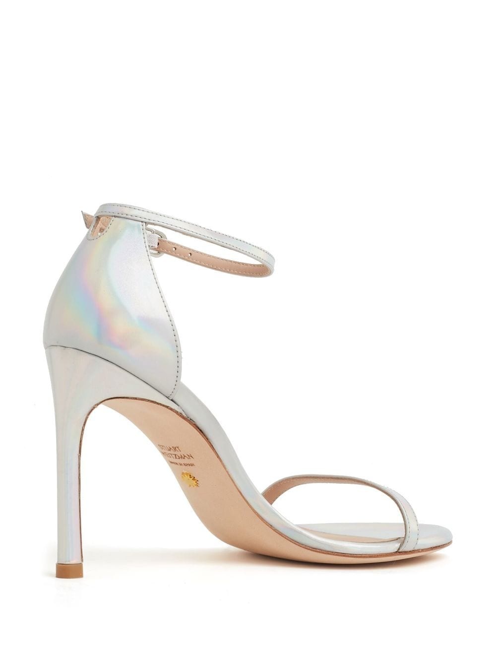 100mm iridescent-finish ankle-strap sandals - 3