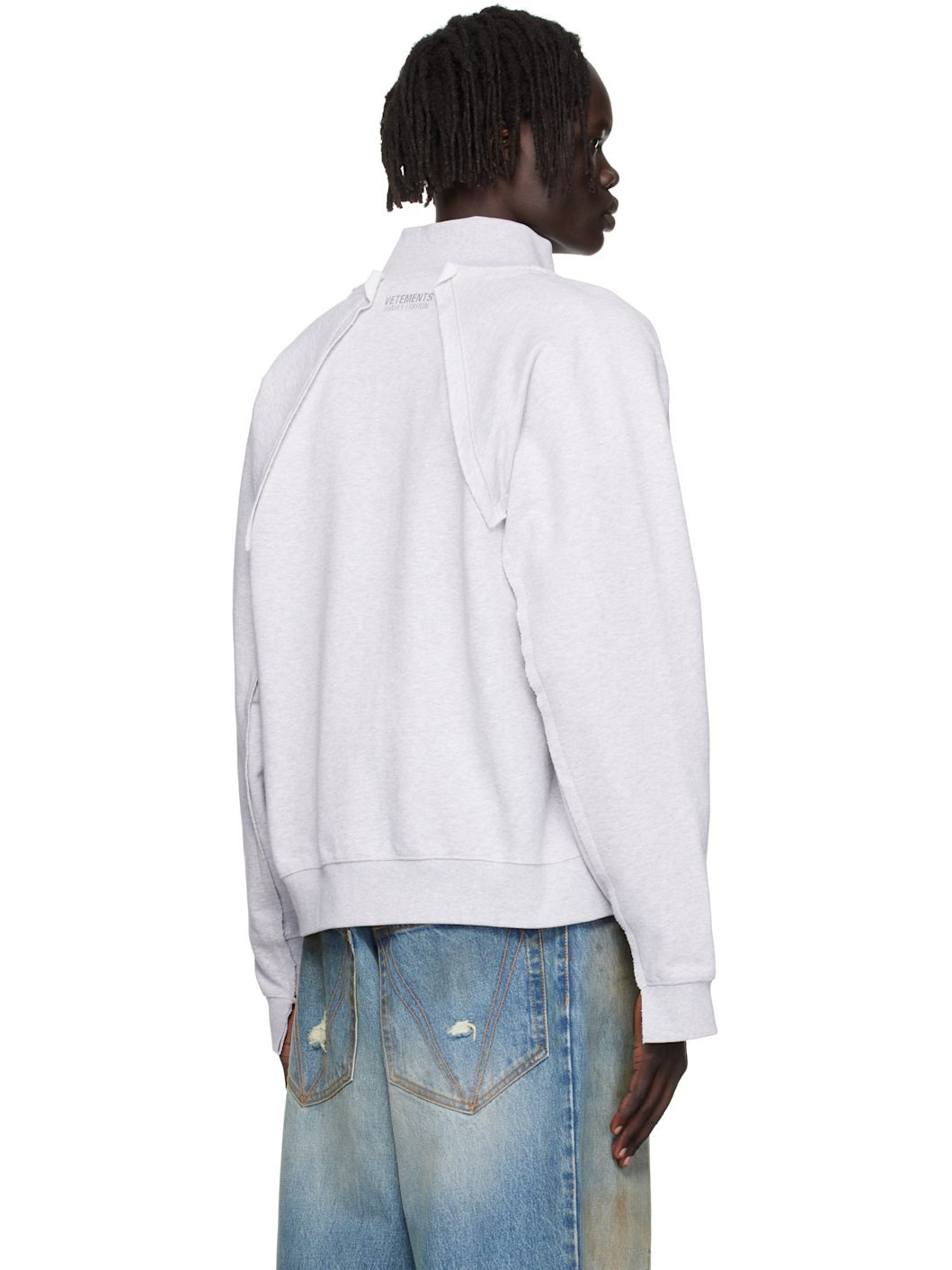 Gray 'Amsterdam' Patched Zip Sweatshirt - 3
