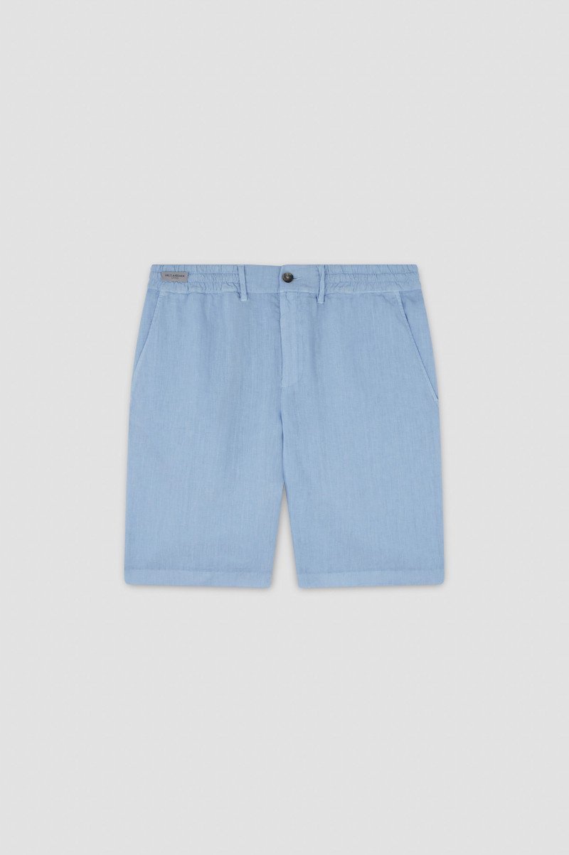 GARMENT-DYED LINEN BERMUDA 1