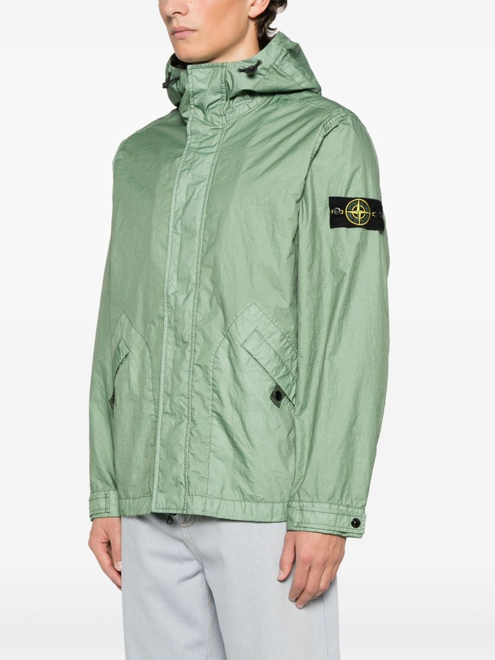 crinkled-finish coat - 3