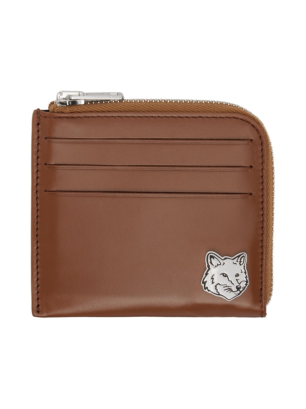 Brown Fox Head Zipped Wallet - 1