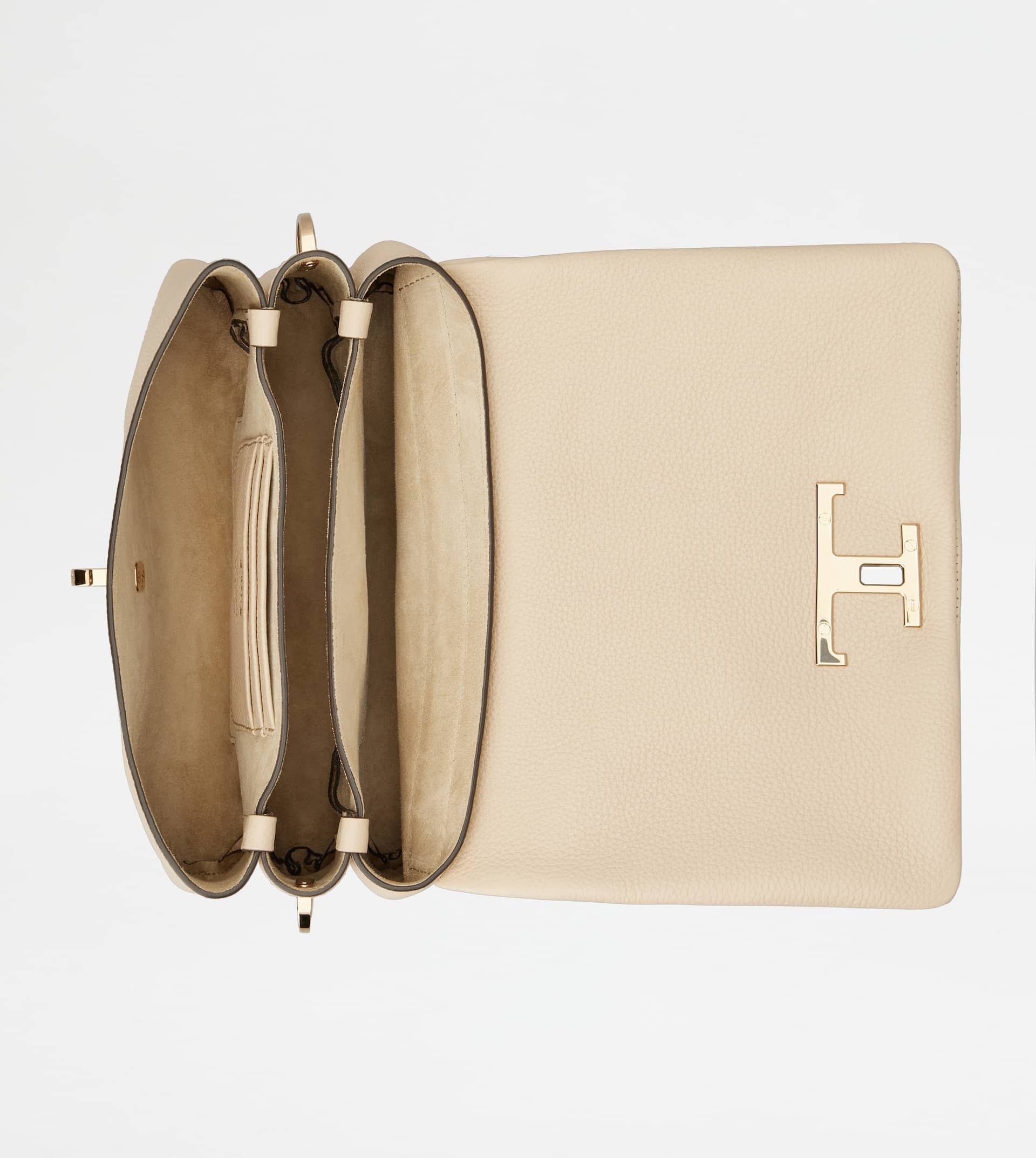 T TIMELESS FLAP BAG IN LEATHER MINI - BEIGE - 4