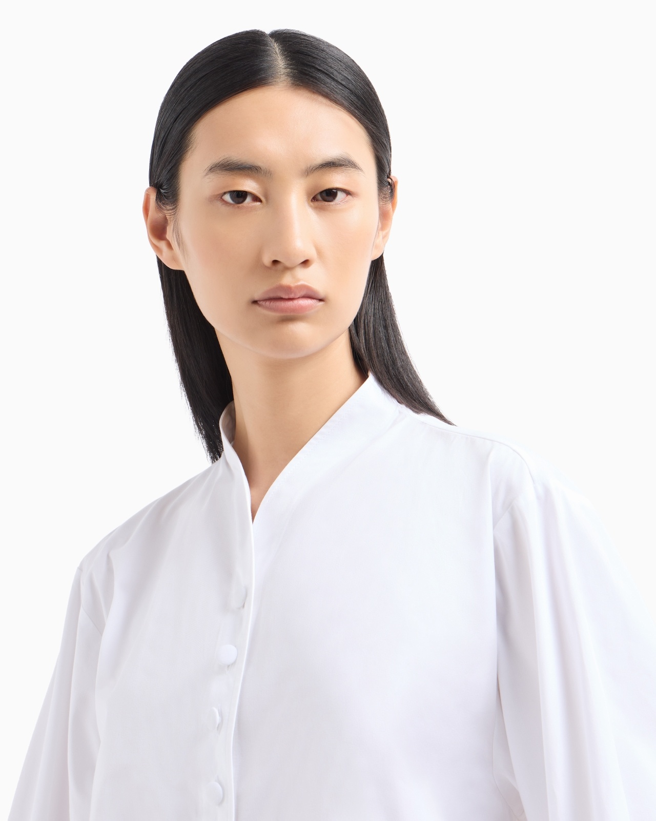 BRUSHED COTTON SHIRT WITH SHAPED HEM - 5
