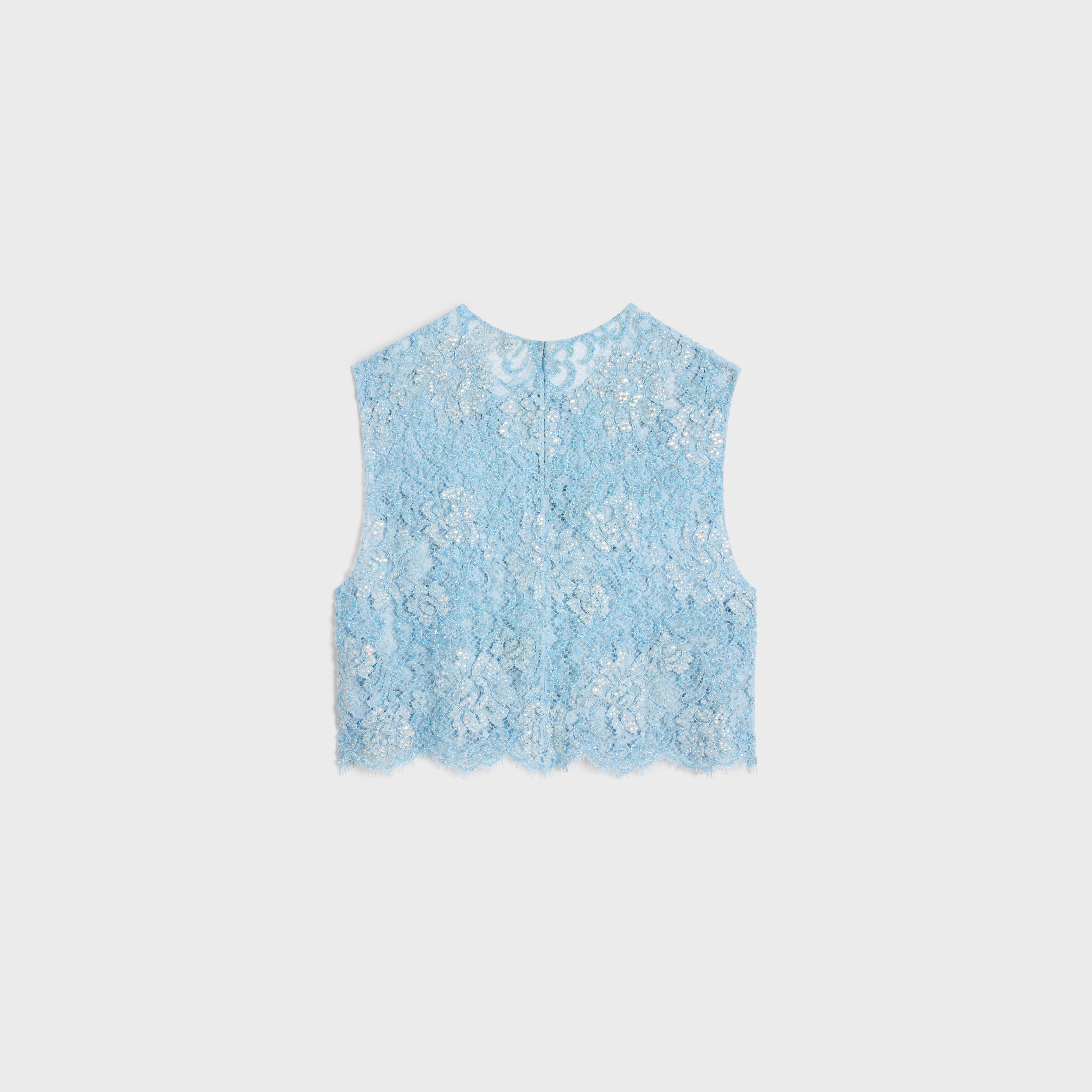 embroidered crop top in lace - 2