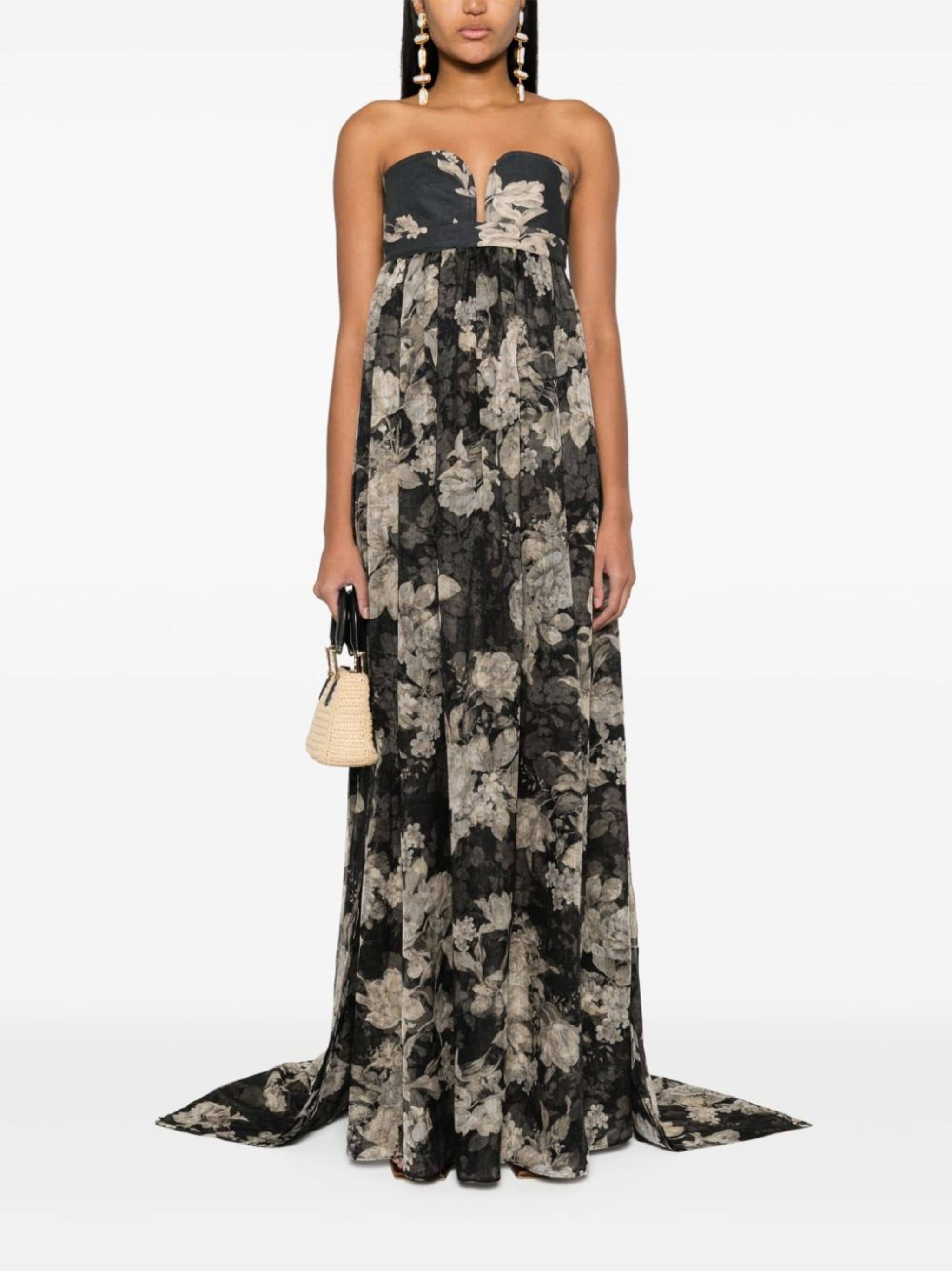 Max Mara ACERBO1234 Printed chiffon bustier dress | REVERSIBLE