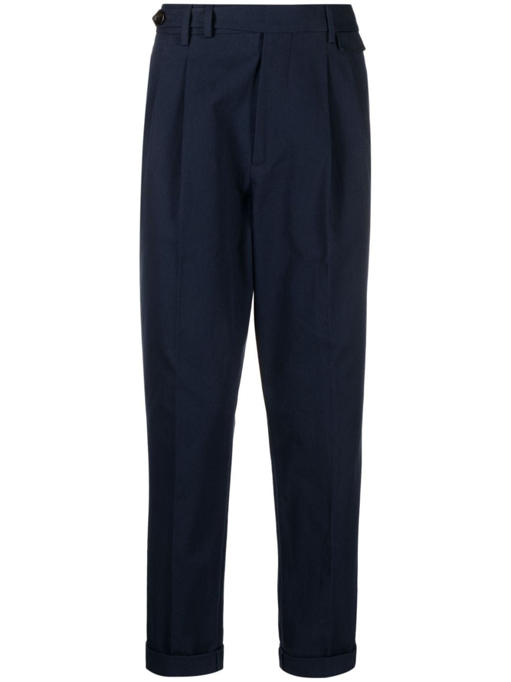 pleated cotton tailored trousers - 1