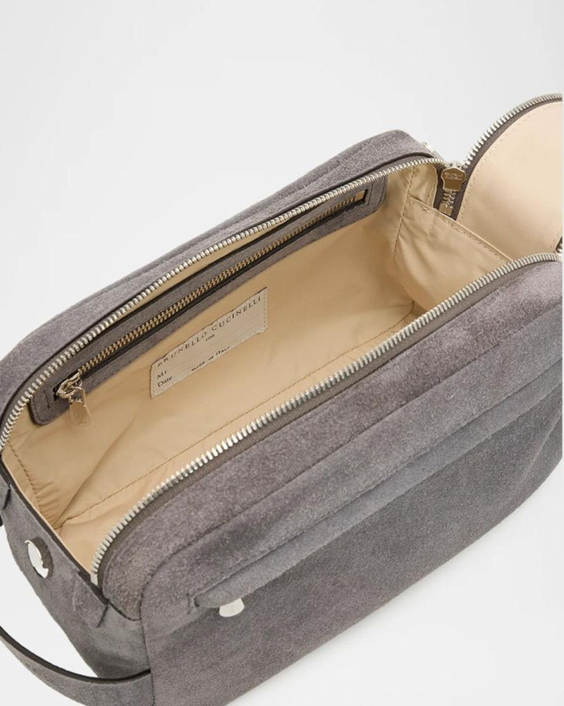 Men's Leather Wide-Mouth Toiletry Bag 3