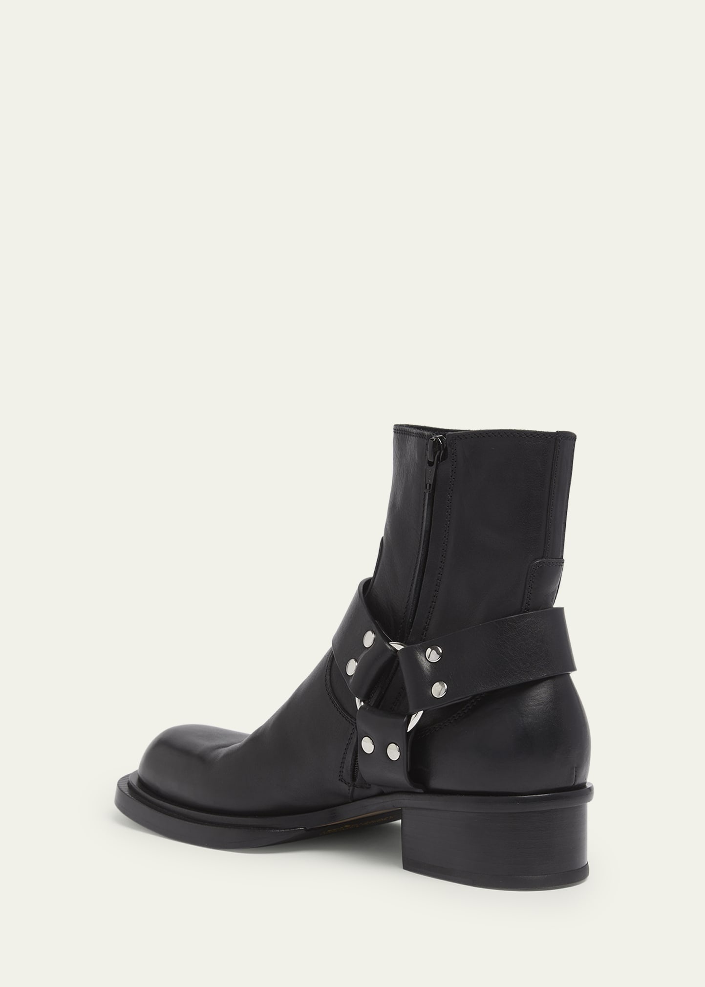 Men's Cuban Stack Leather Ankle Boots - 4