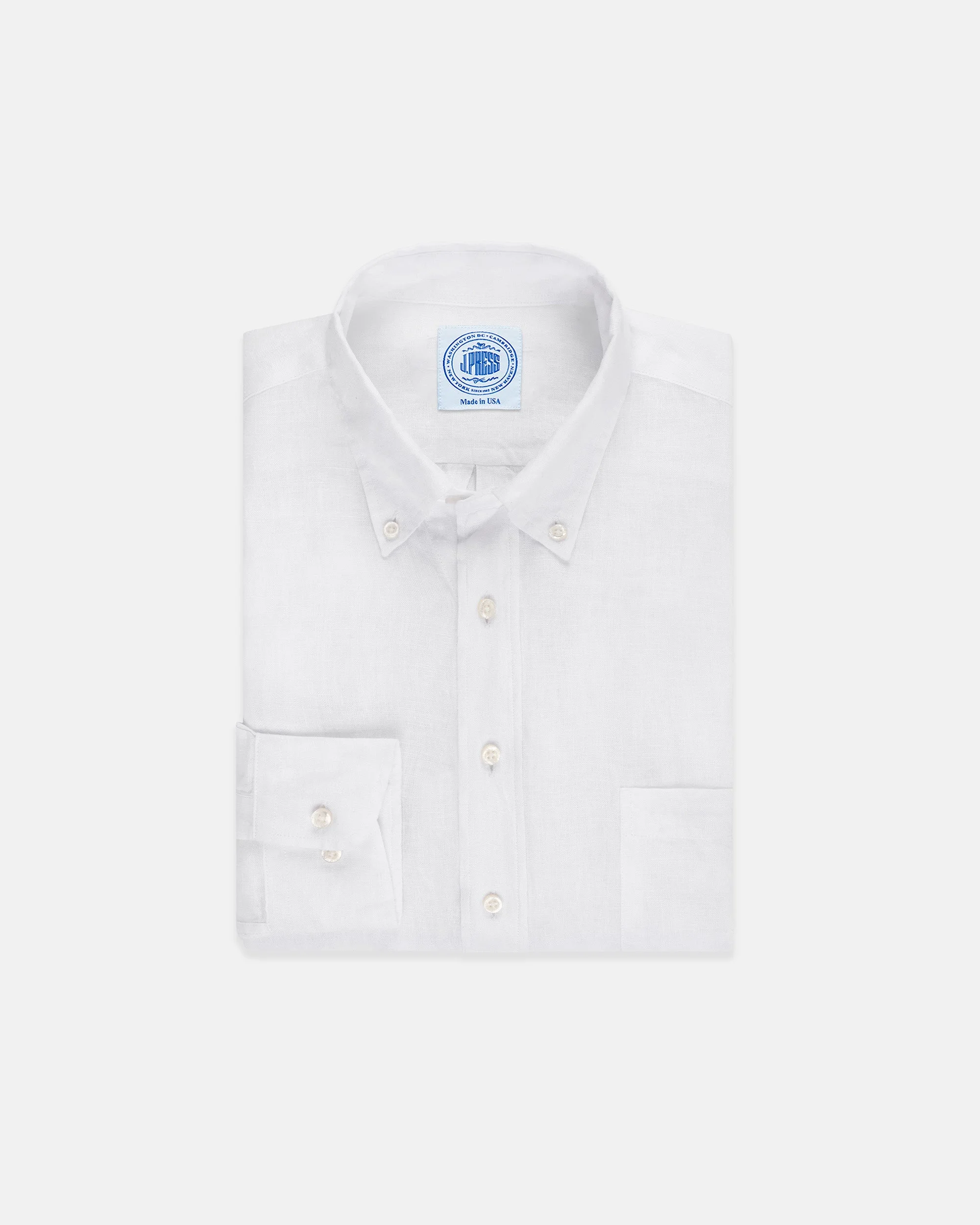 SOLID WHITE LINEN SPORT SHIRT - CLASSIC FIT - 1